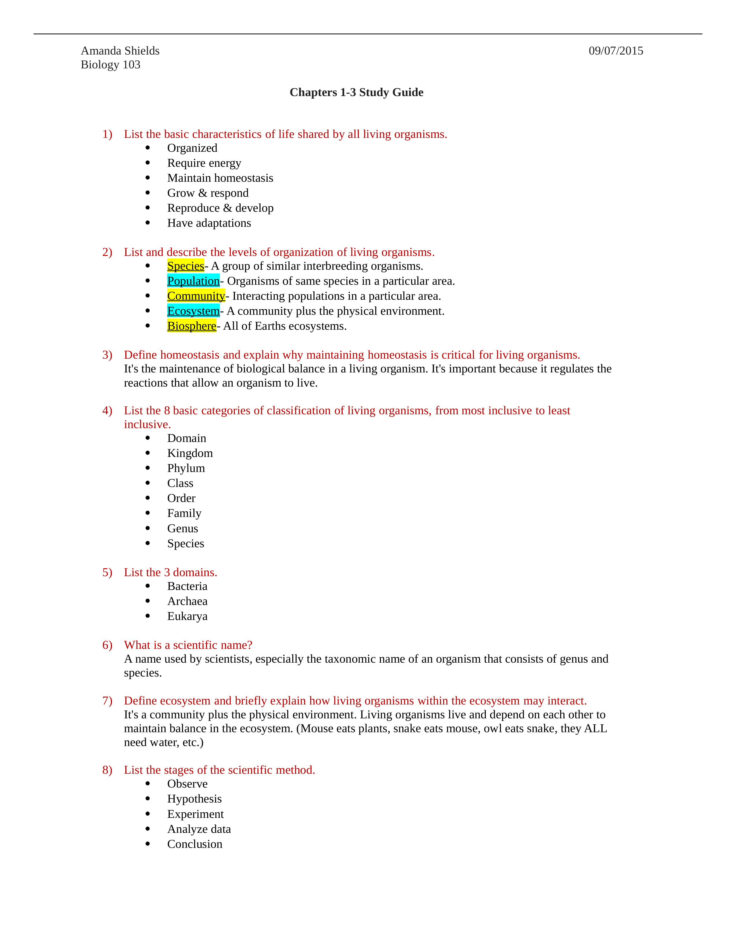 BIO 103 Exam 1 - COMPLETED Study Guide_dm2mlwflpbh_page1