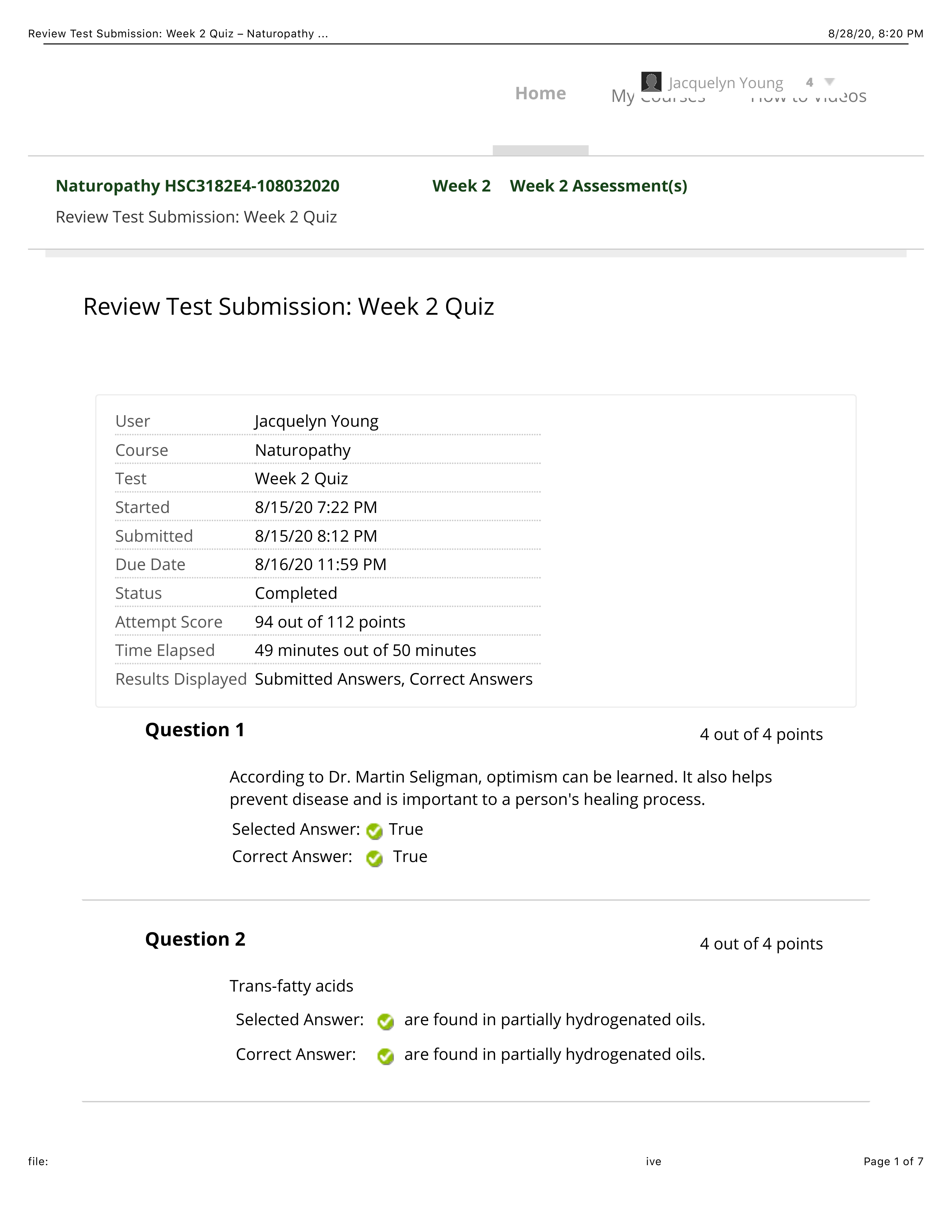 Review Test Submission: Week 2 Quiz - Naturopathy ....pdf_dmdp8tgugol_page1