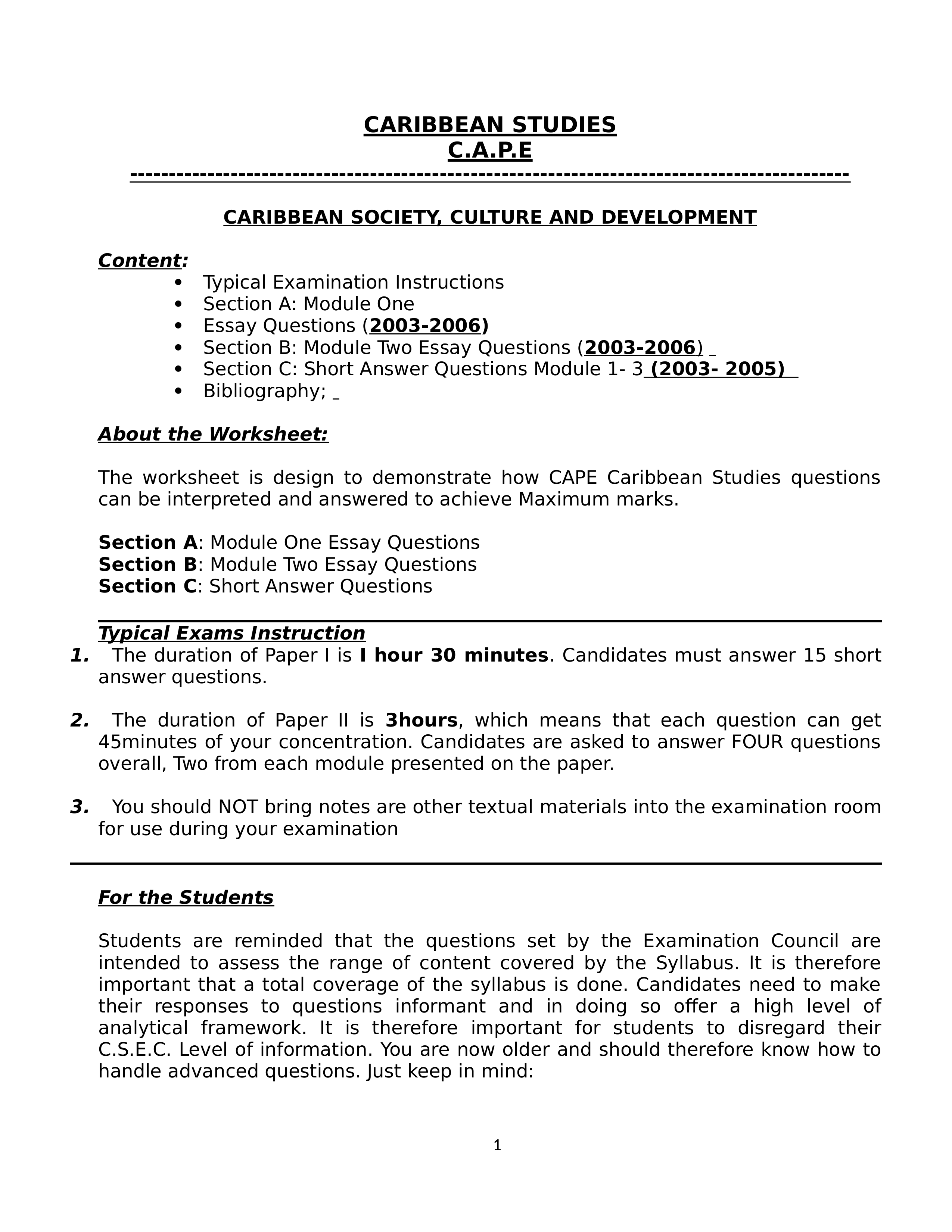 Carib Studies Questions and Answers.doc_dmqwpmtwqnu_page1