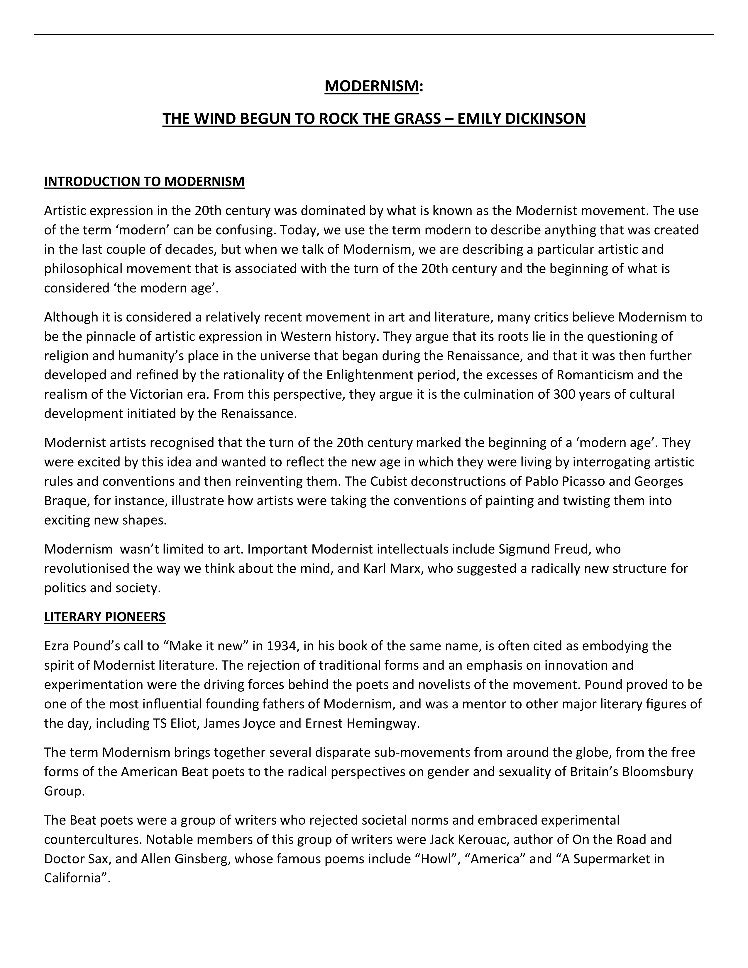 18. THE WIND BEGUN TO ROCK THE GRAS_MODERNISM_ POEM AND QUESTIONS.pdf_dn1c7e1nehp_page1