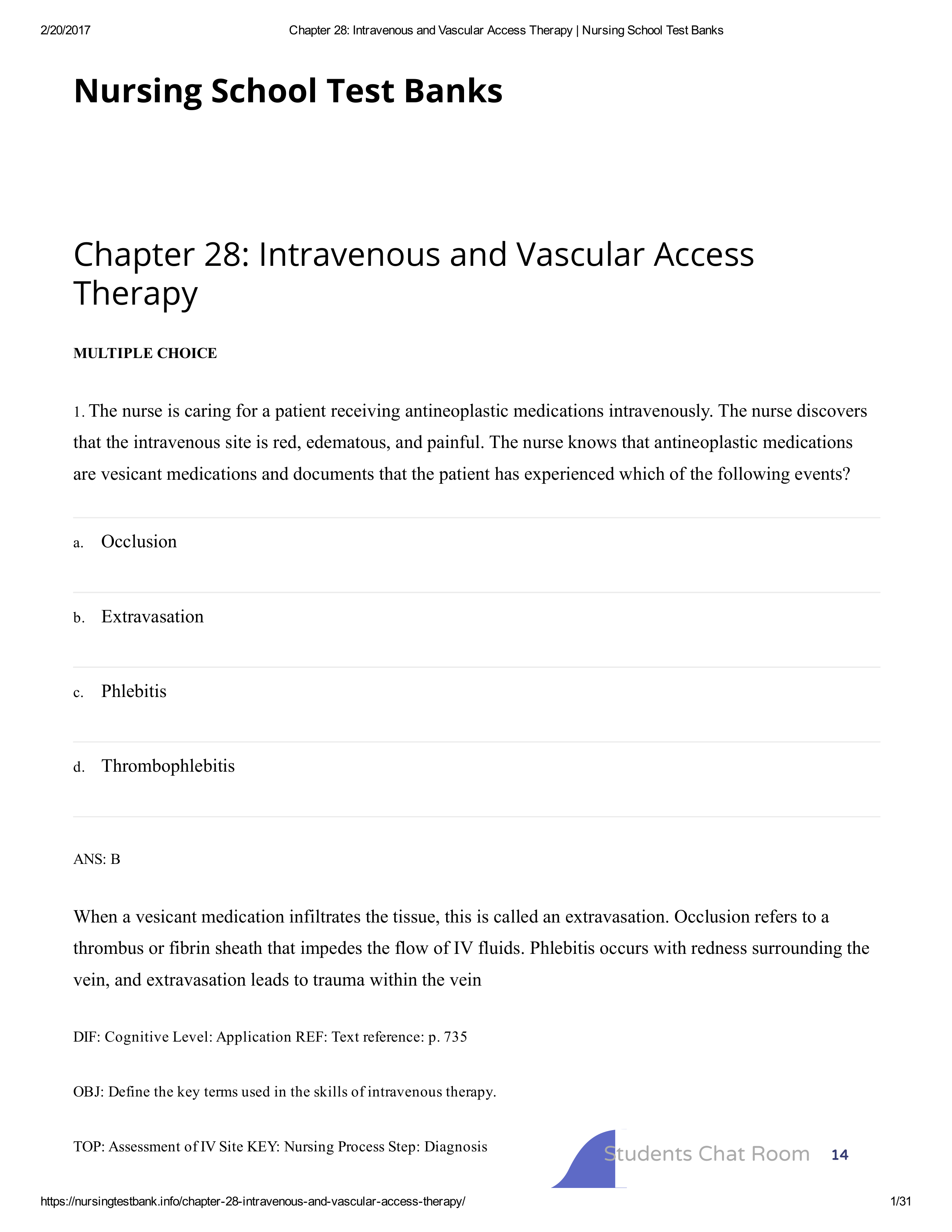 Chapter 28_ Intravenous and Vascular Access Therapy _ Nursing School Test Banks_dn6mw7xm28f_page1