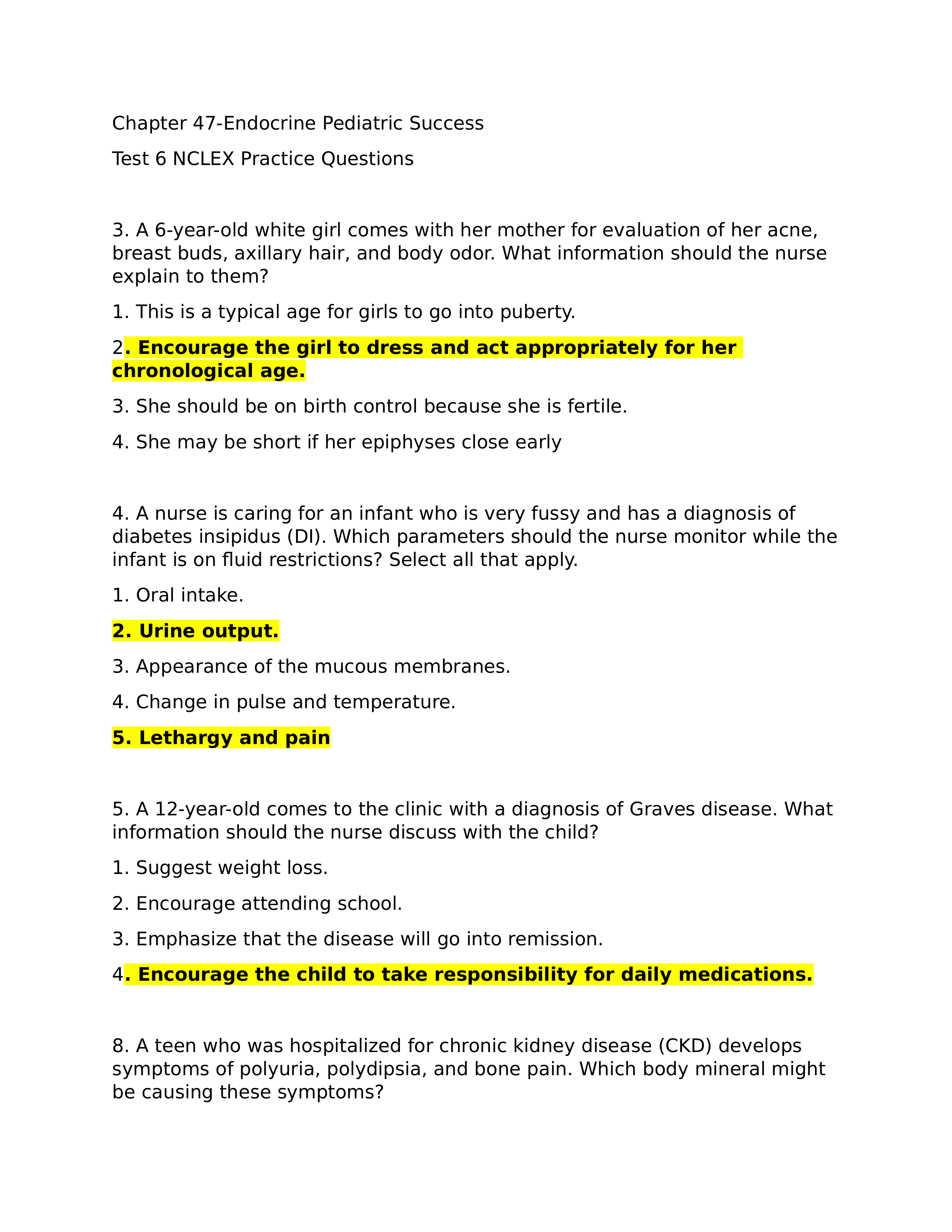 Test 6 Chapter 47 Endocrine Pediatric Success Practice Questions.doc_dnbrdggqusi_page1