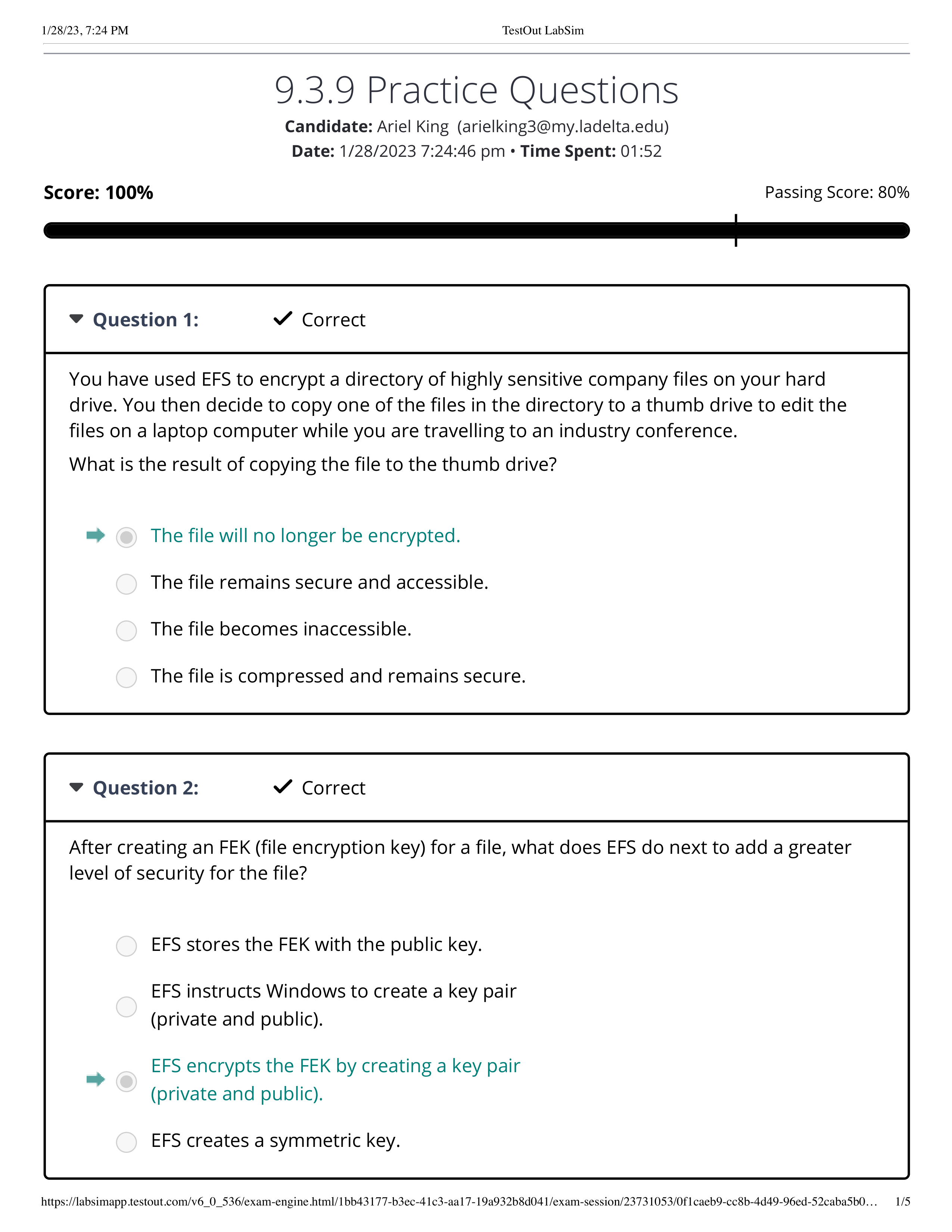 TestOut LabSim 9.3.9 practice questions - Encrytion:Bitlocker.pdf_dntimykm07b_page1