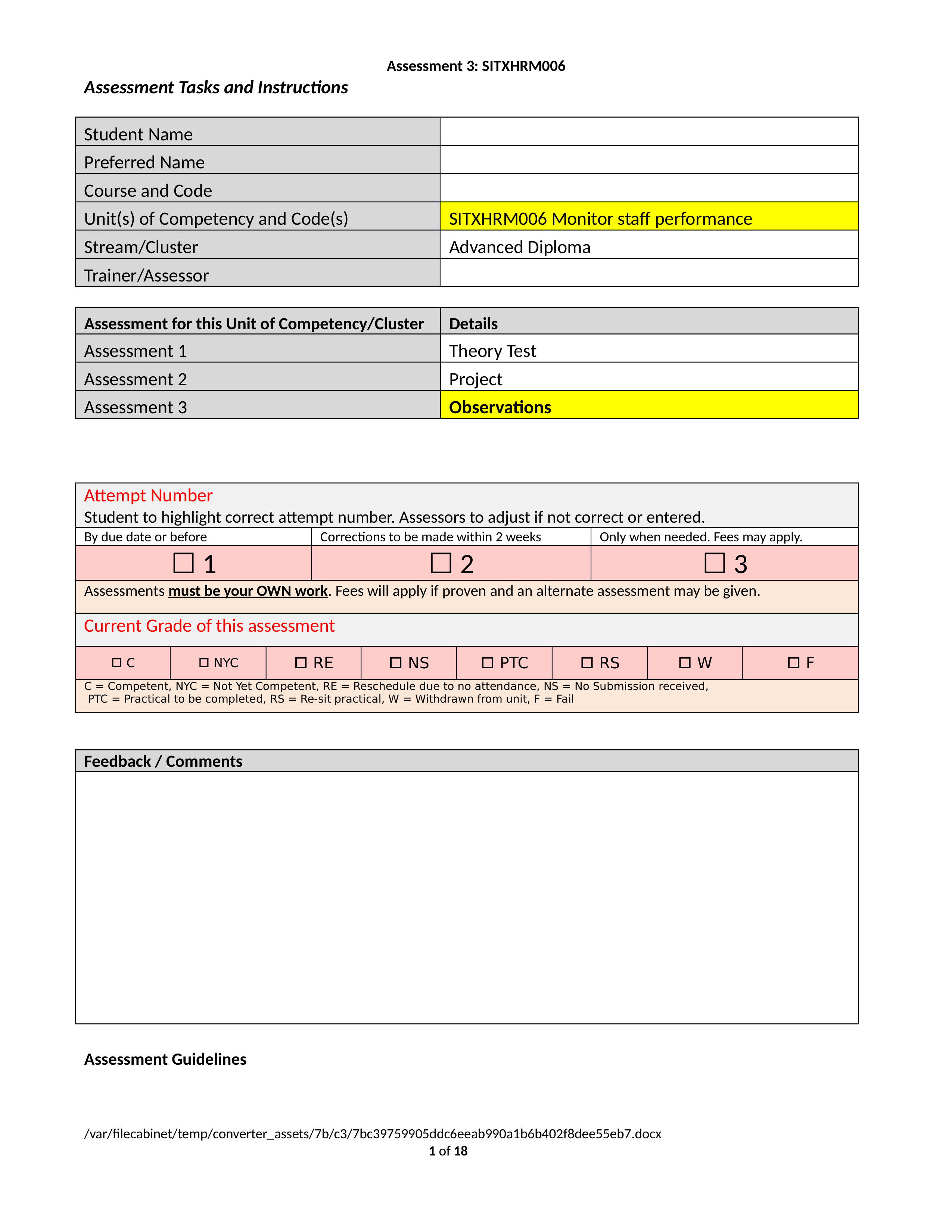 annie_5. Assessment 3 -Observations SITXHRM006 Paperbased assessment V2.docx_dovvx4ljh5p_page1