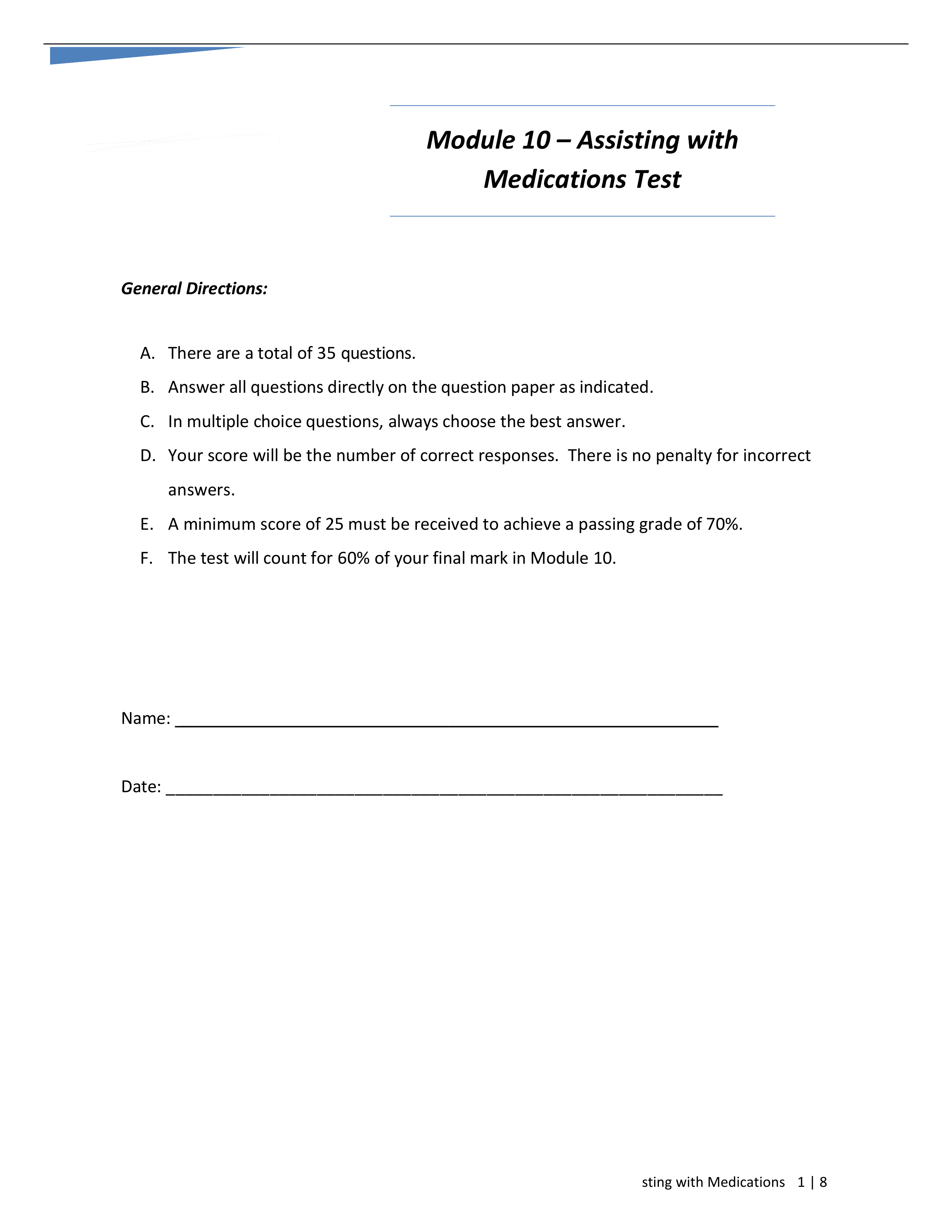 IV-11 Test - Module 10 Assisting with Medication.pdf_dp4gpdax0l7_page1