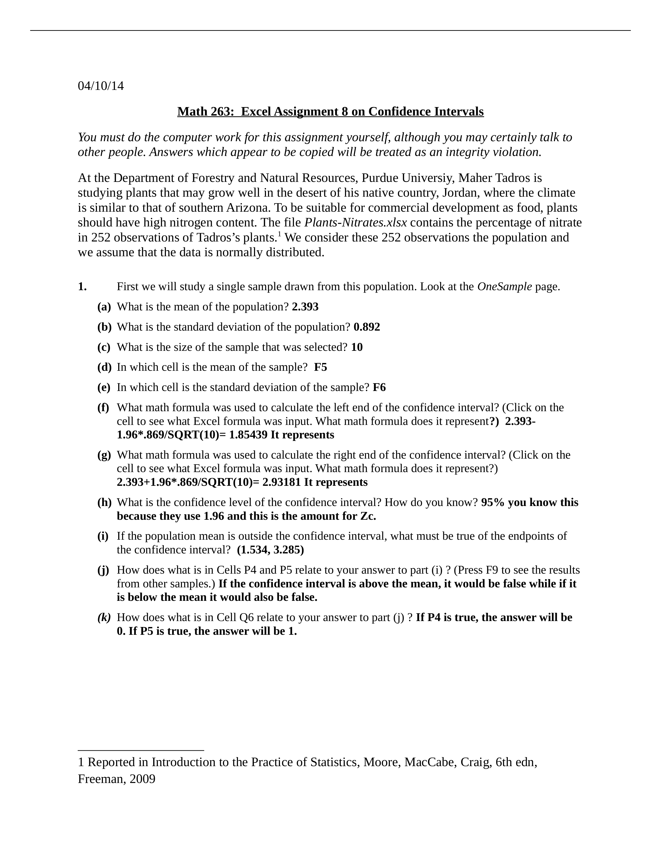 Math 263-excel-assignment8_dpsppiz3m85_page1