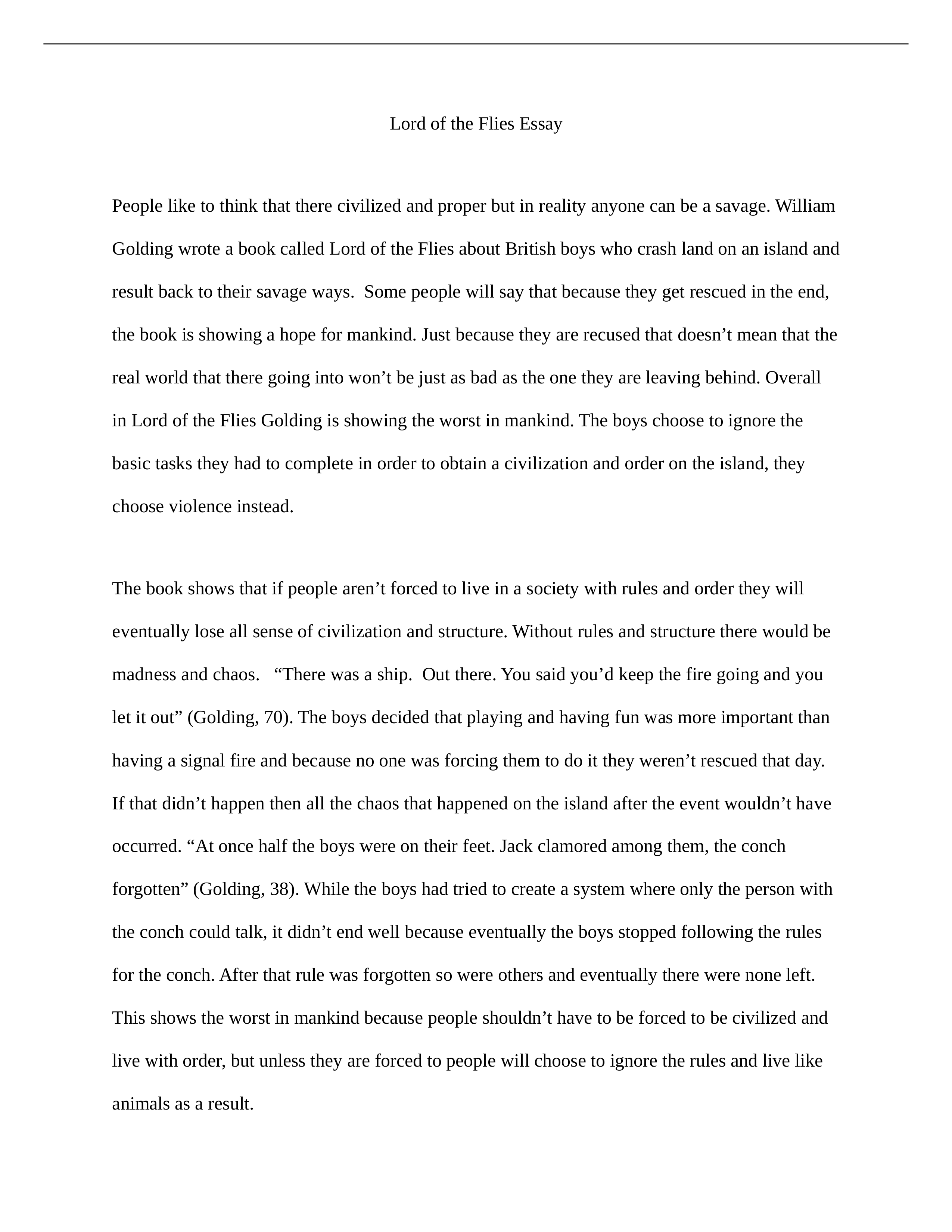 Lord of the Flies Essay_dpwbh1twlsu_page1