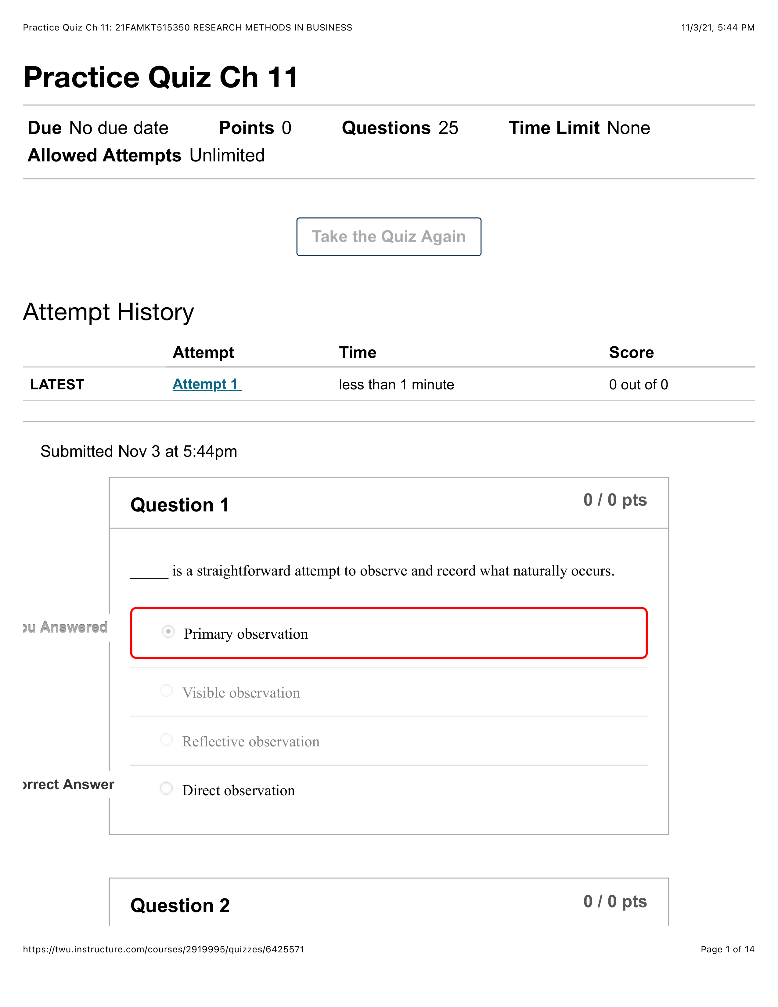 Practice Quiz Ch 11.1_ 21FAMKT515350 RESEARCH METHODS IN BUSINESS.pdf_dq6lvmcmvk2_page1