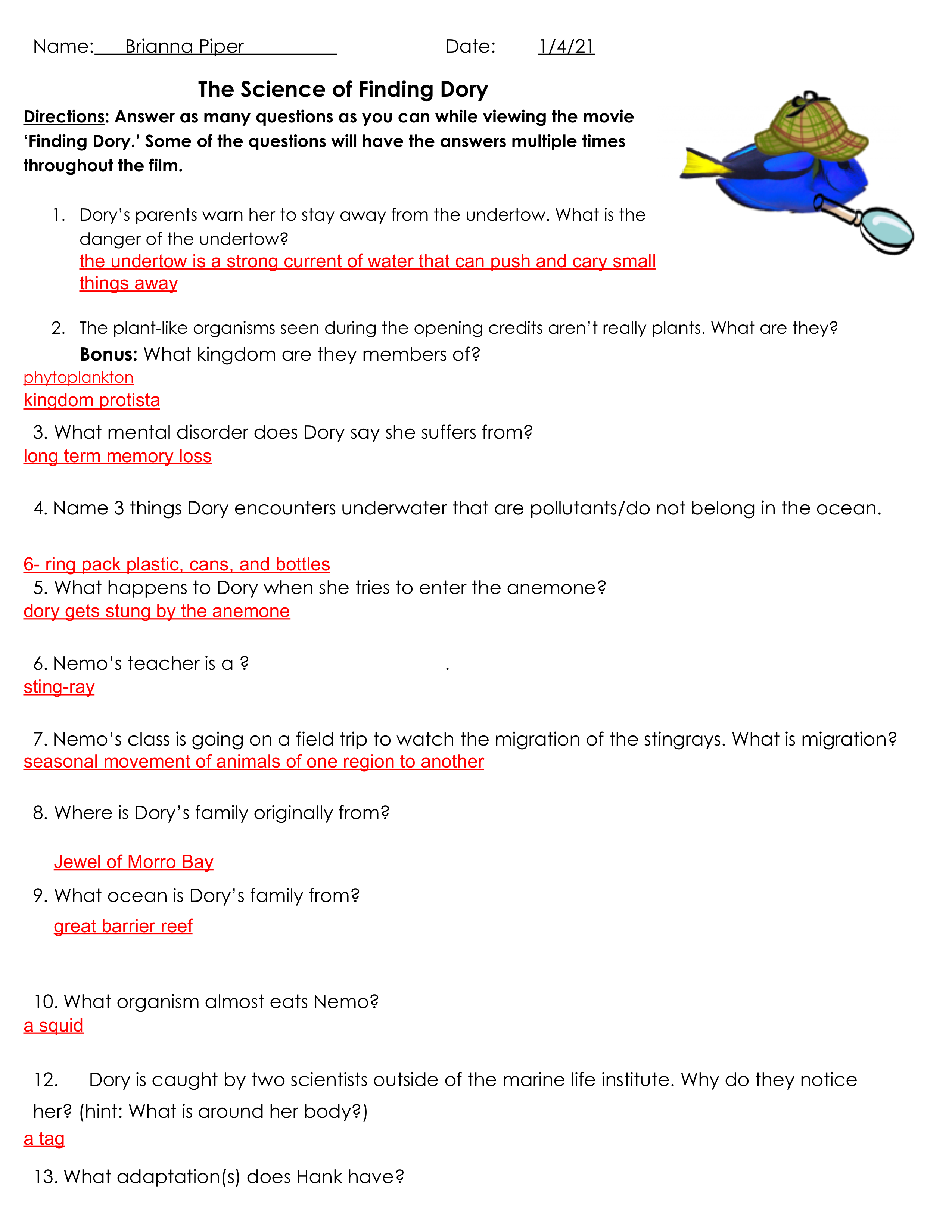 Copy of The Science of Finding Dory Movie Worksheet.pdf_dqw96b9ltgd_page1