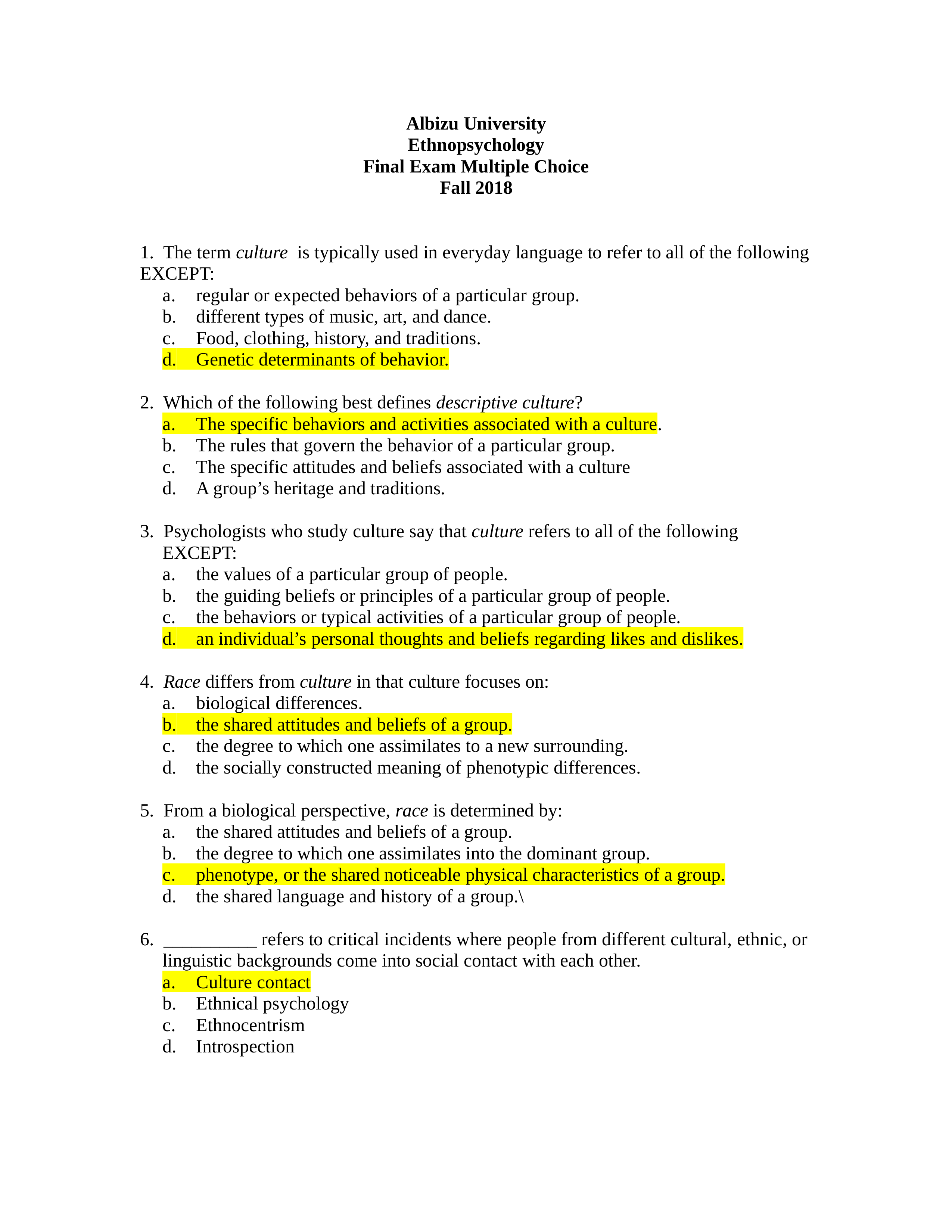 Ethnopsychology FINAL EXAM MULTIPLE CHOICE FFALL 2018 NO ANSWER (2).doc_dr30bhymvis_page1