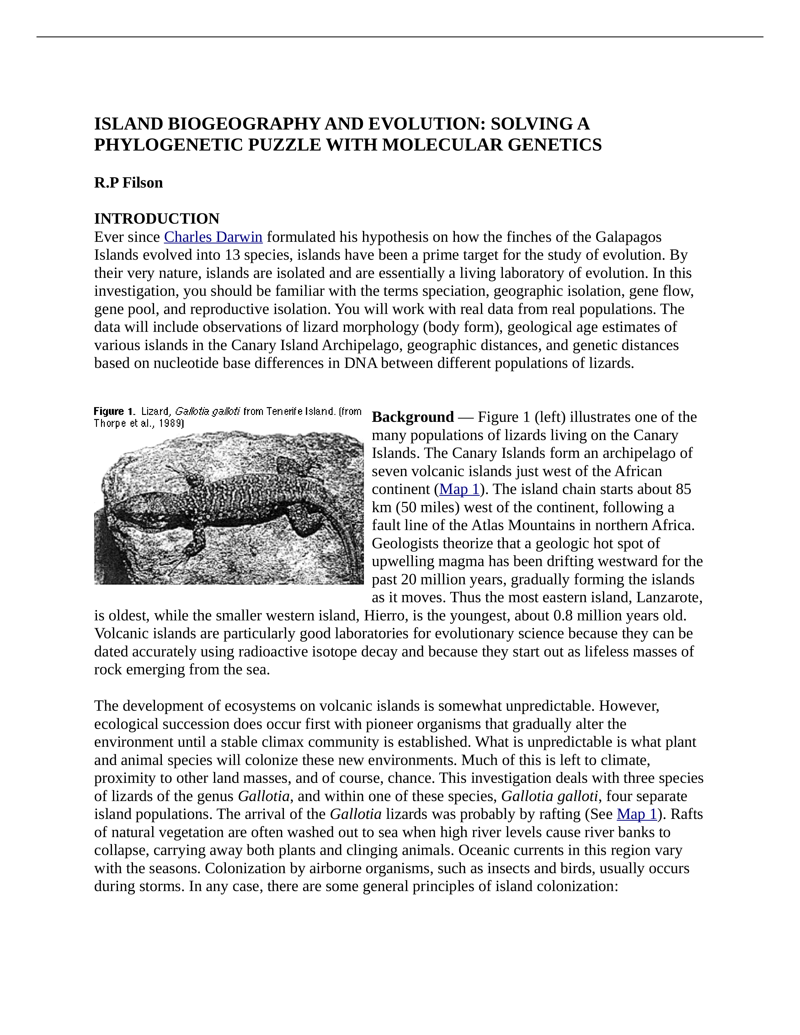 ISLAND BIOGEOGRAPHY AND EVOLUTION - RP Filson.docx_drbq1v6by6o_page1