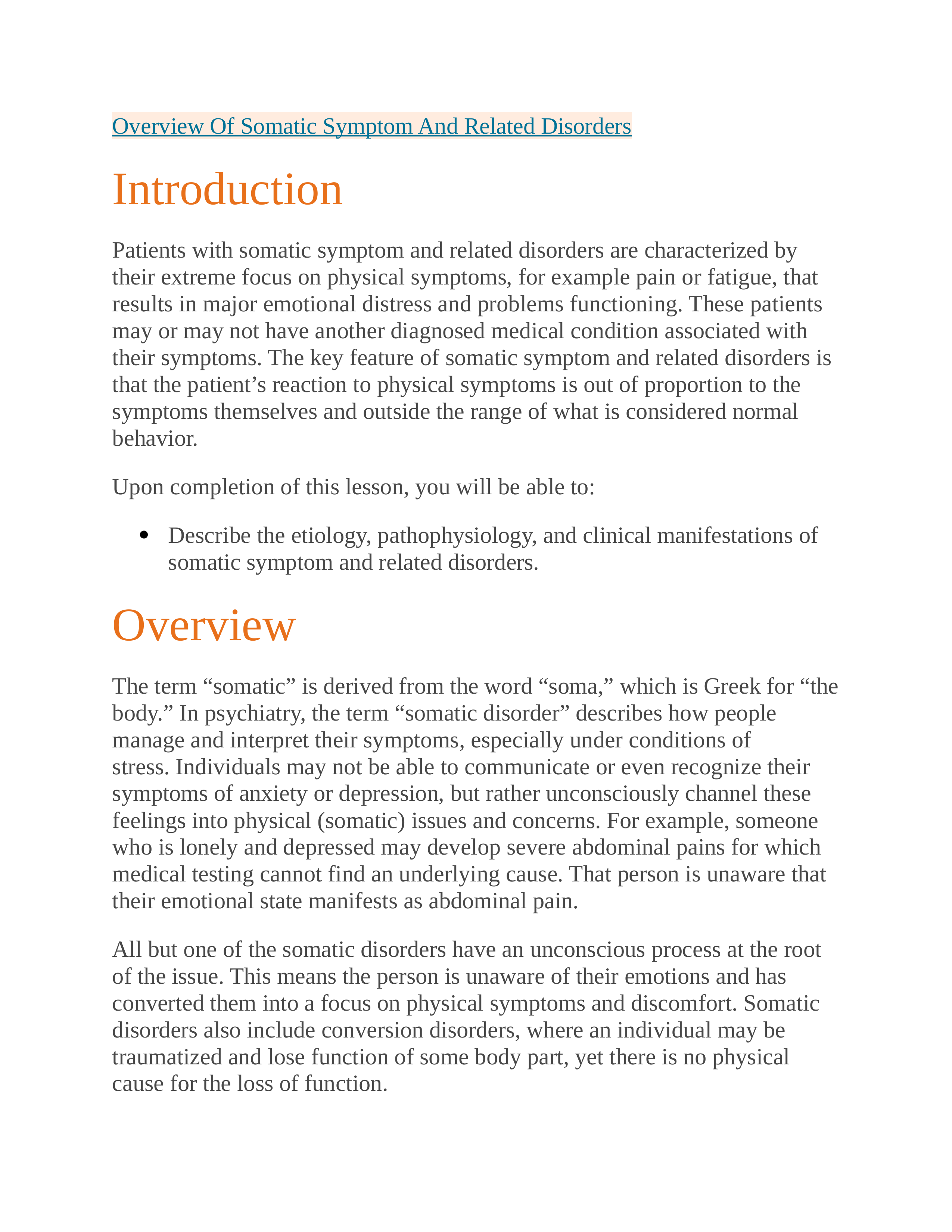 Overview Of Somatic Symptom And Related Disorders.docx_dre20onehyv_page1