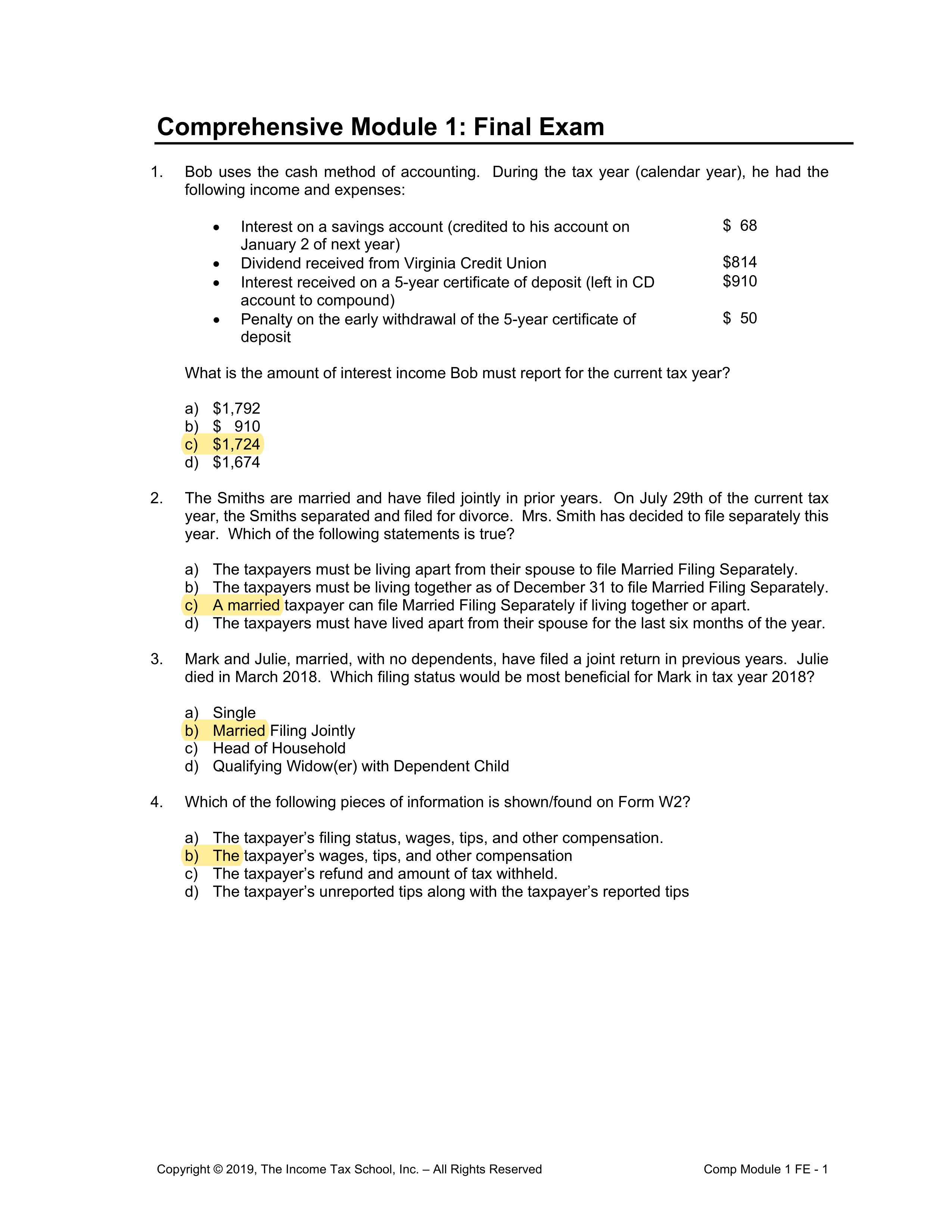 Module 1 Final Exam - Part I the income tax school.pdf_drugtk3yea0_page1