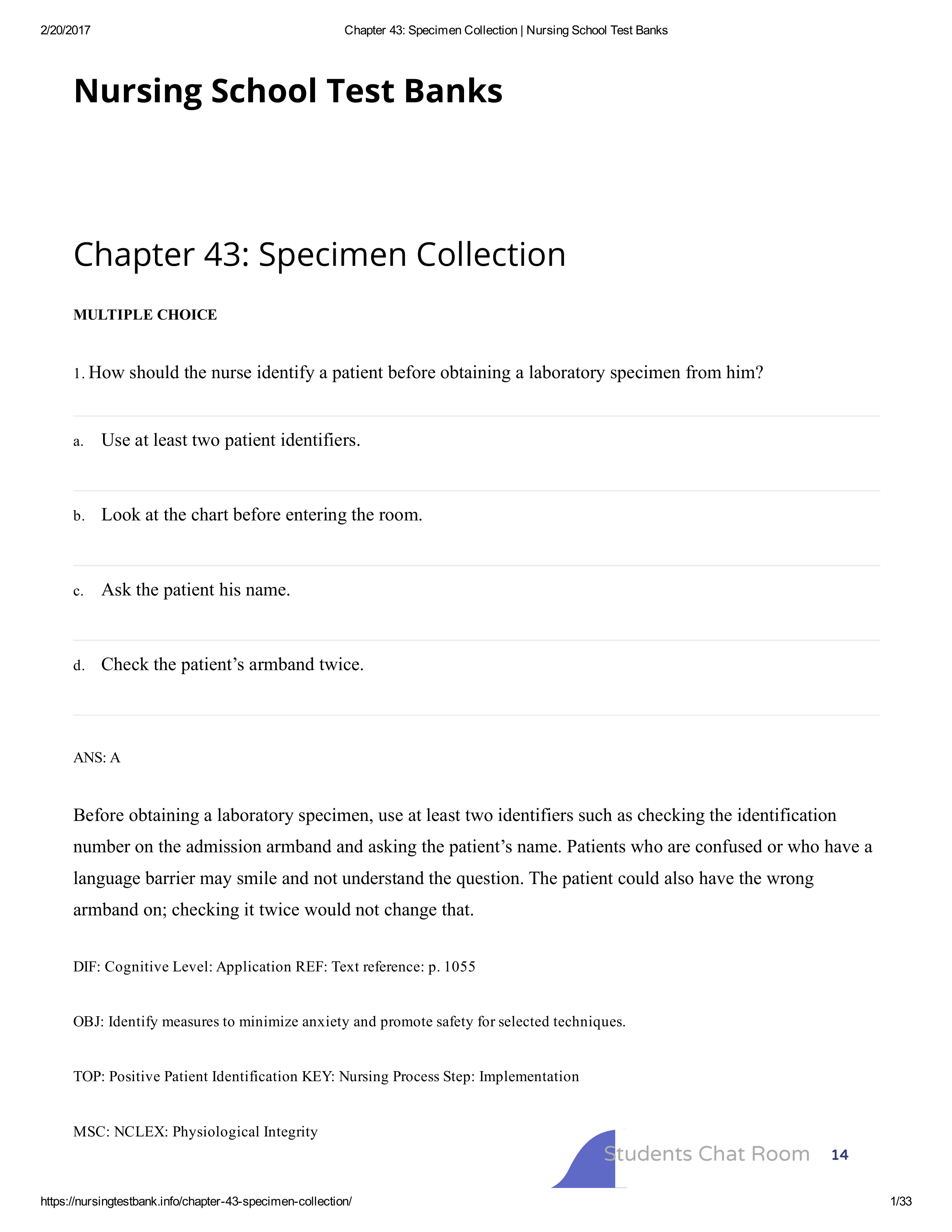 Chapter 43_ Specimen Collection _ Nursing School Test Banks_drz4fkrr5vs_page1