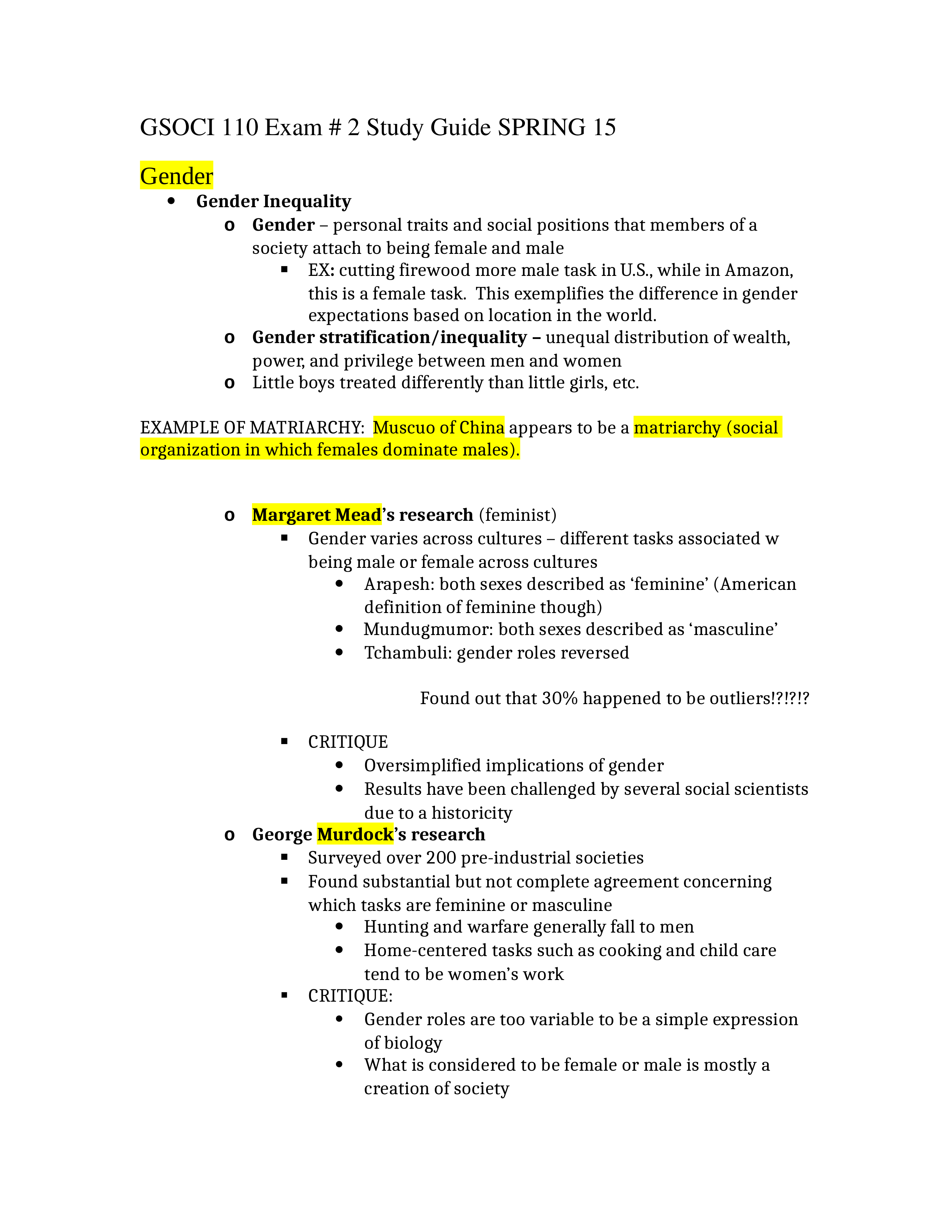 GSOCI 110 Study Guide - Exam 2_dsbi293lyel_page1