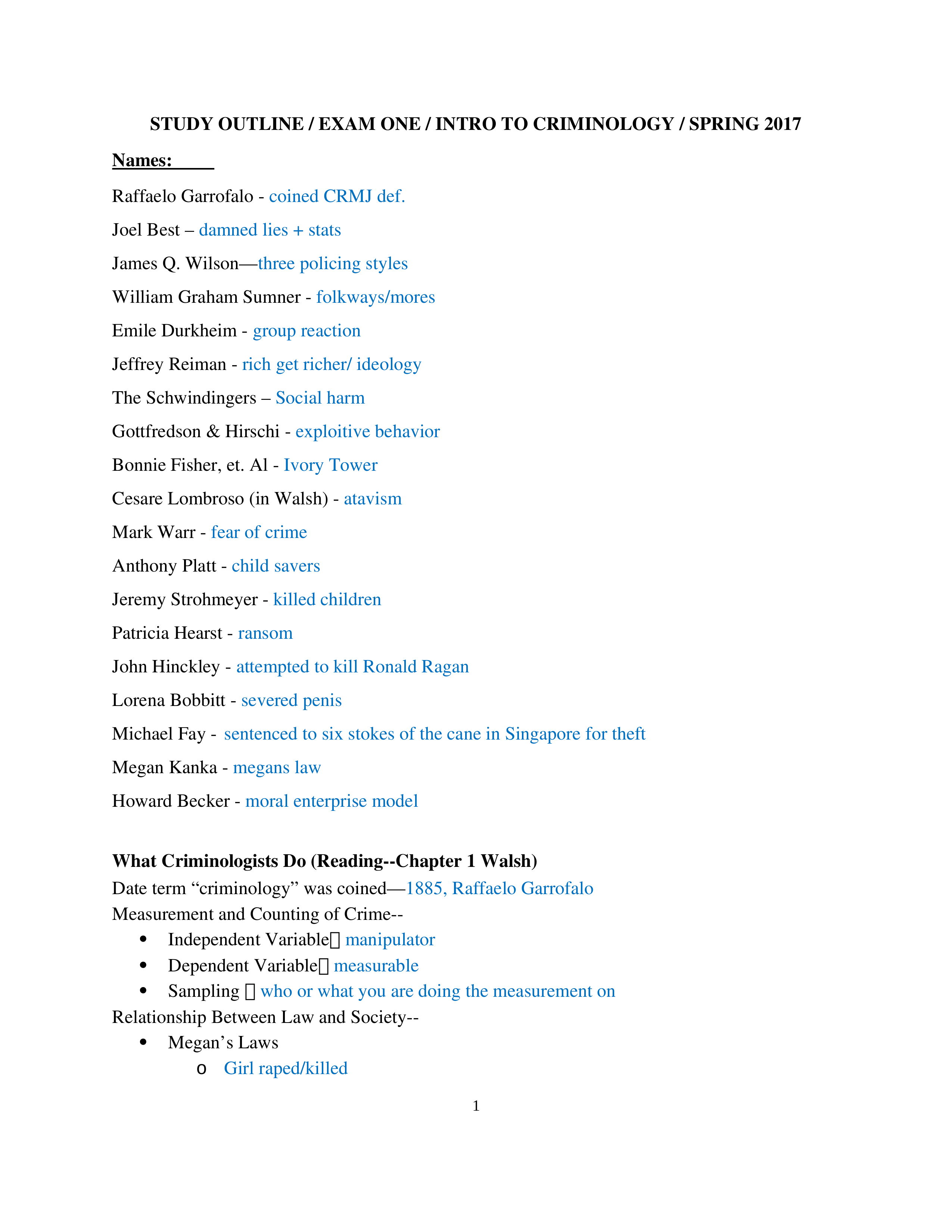 CRMJ 201 - Study Guide Exam 1.docx_dsht72octmt_page1