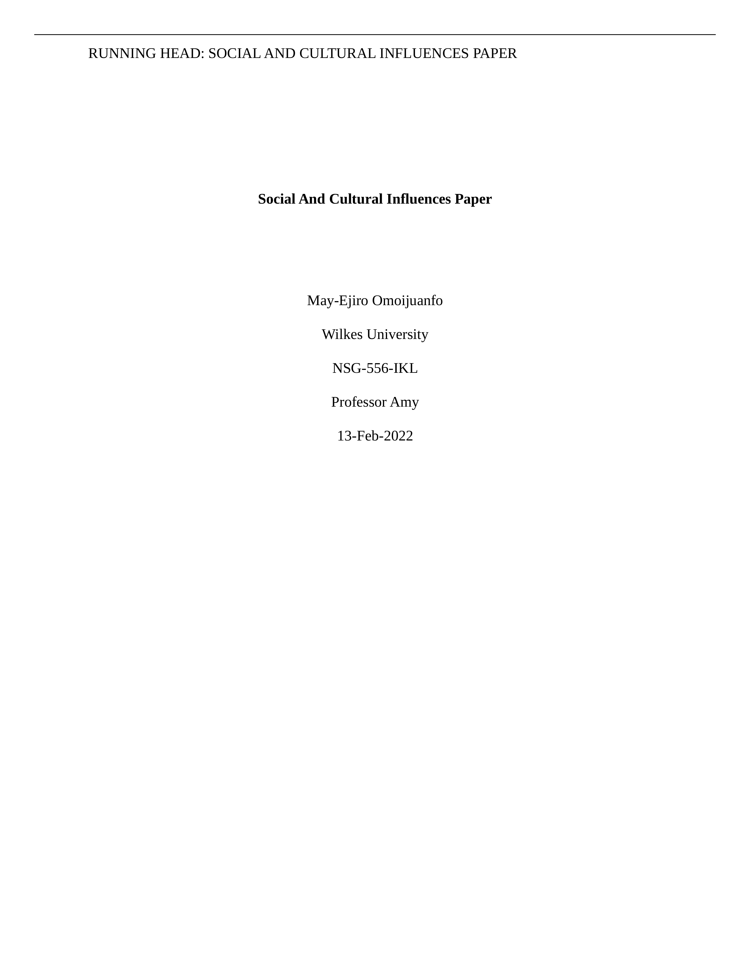 Social and Cultural Influences Paper.docx_dsikwxrxew2_page1