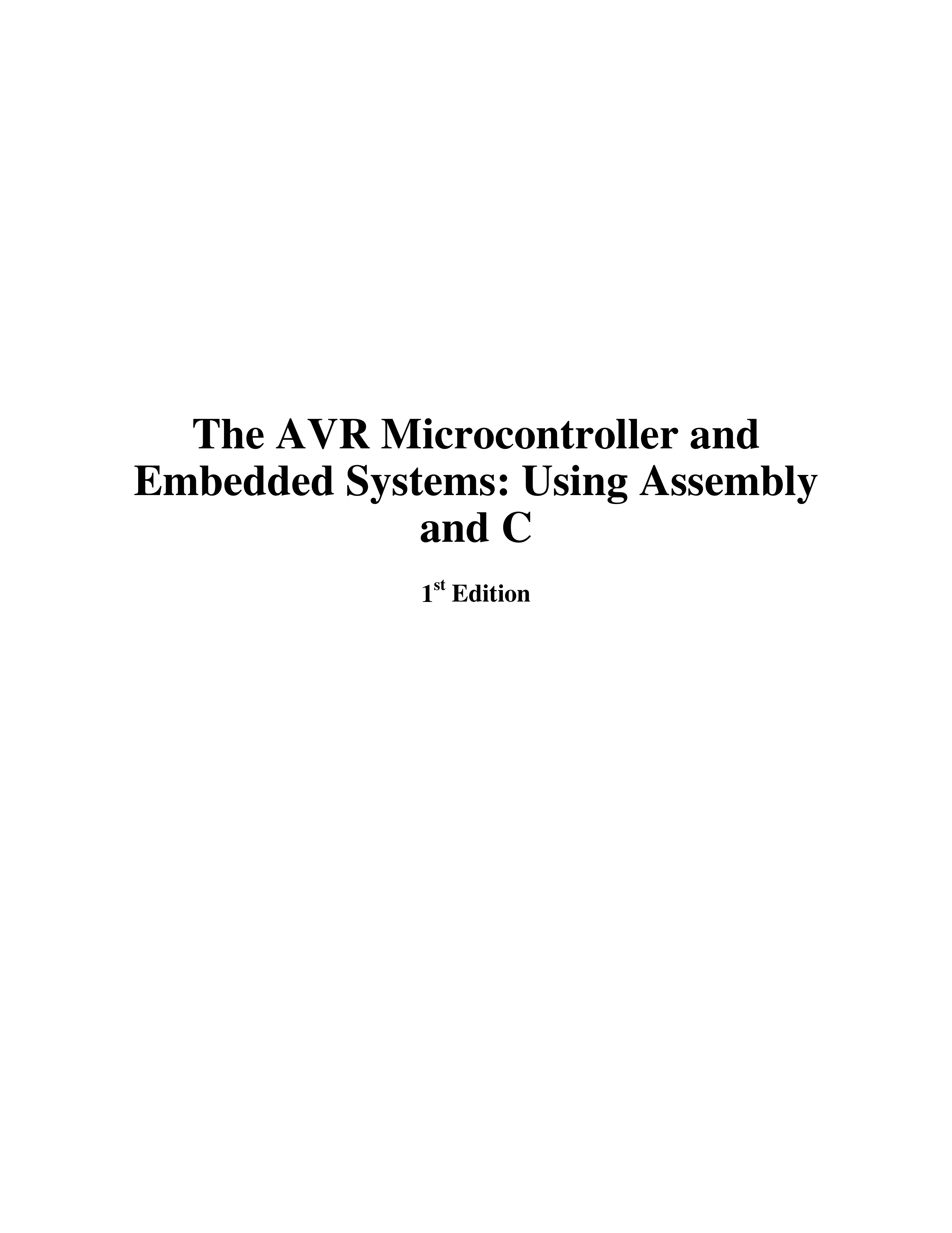 Test Bank AVR Microcontroller and Embedded Systems Using Assembly and C 1st Edition Solution_dsrp3krp50n_page1