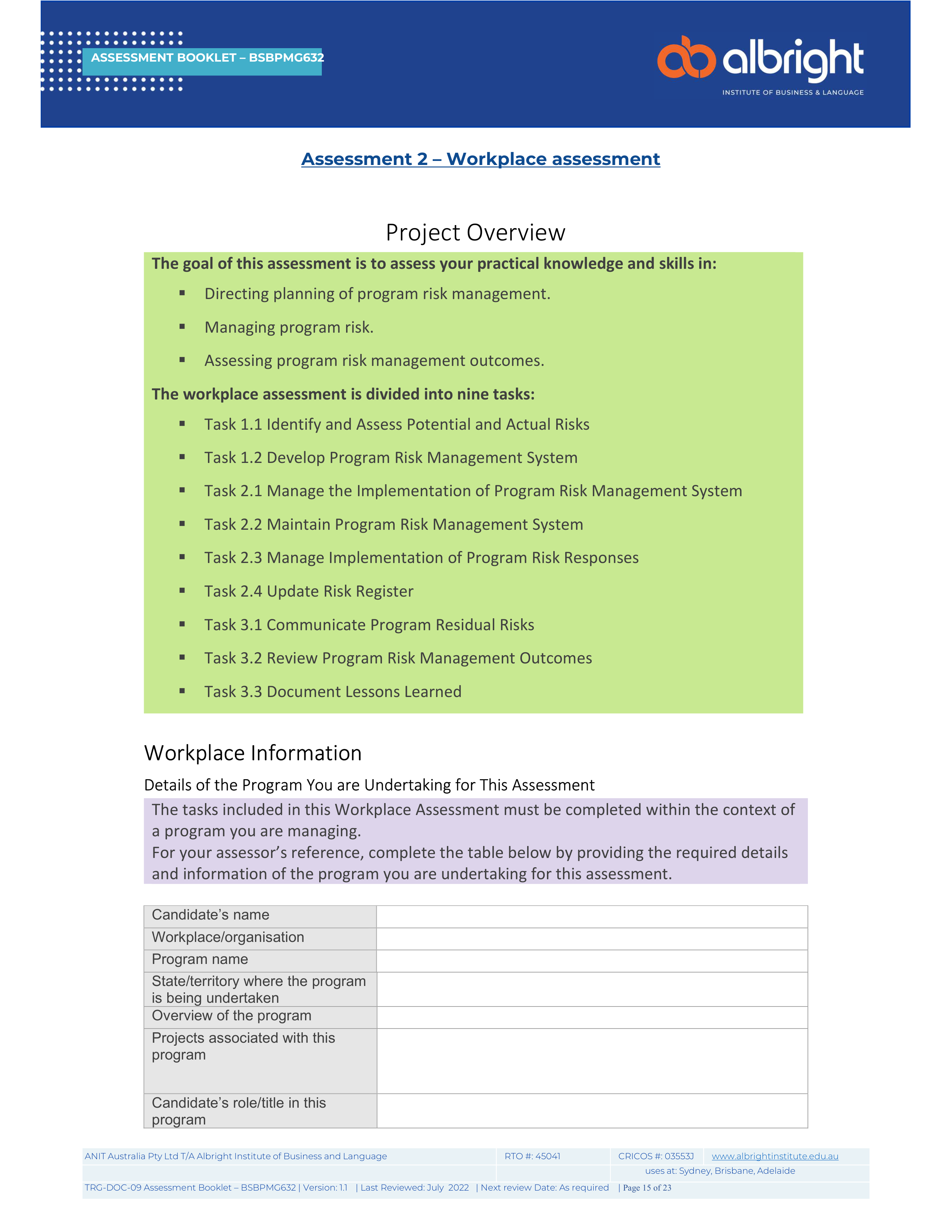 BSBPMG632 Assessment 2 (PDF Version)BSBPMG632 Assessment 2 (PDF Version).pdf_dsvwt70etz2_page1