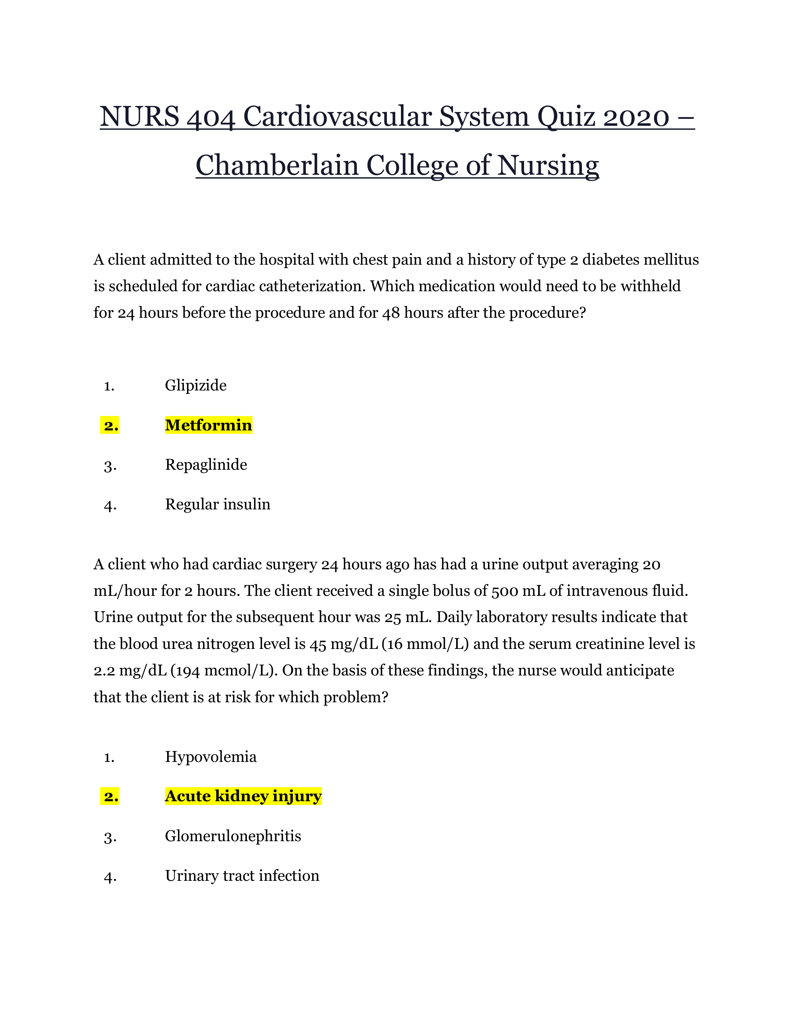 NURS 404 Cardiovascular System Quiz 2020 - Chamberlain College of Nursing.pdf_dtcd3ej40q1_page1