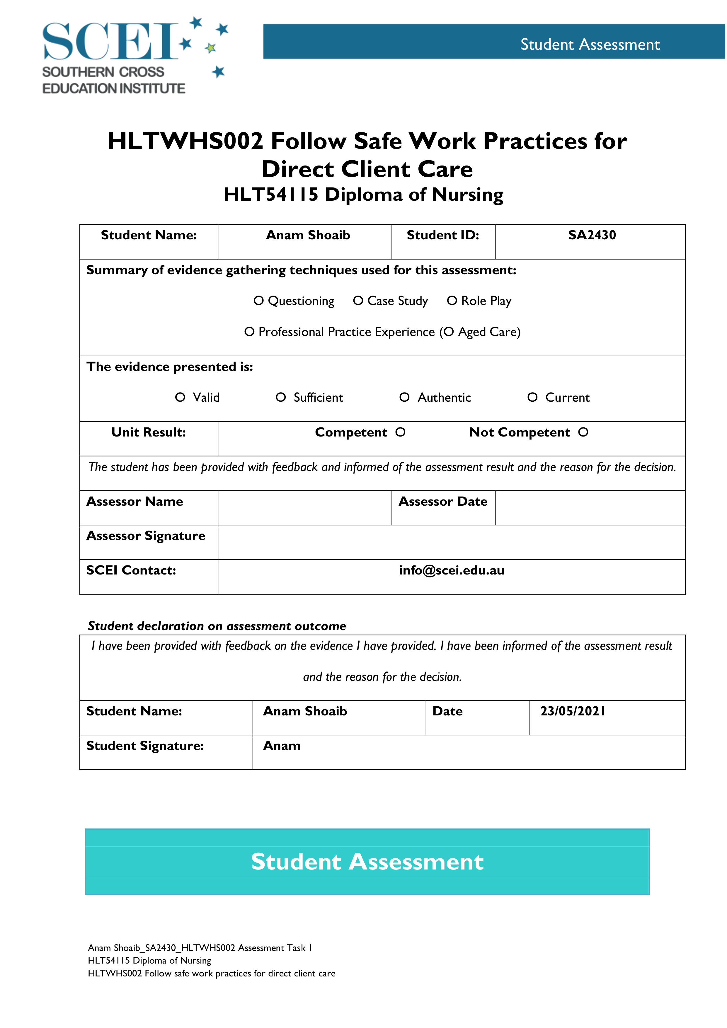 Anam Shoaib_SA2430_HLTWHS002 Assessment Task 1.pdf_du0ju57ot90_page1