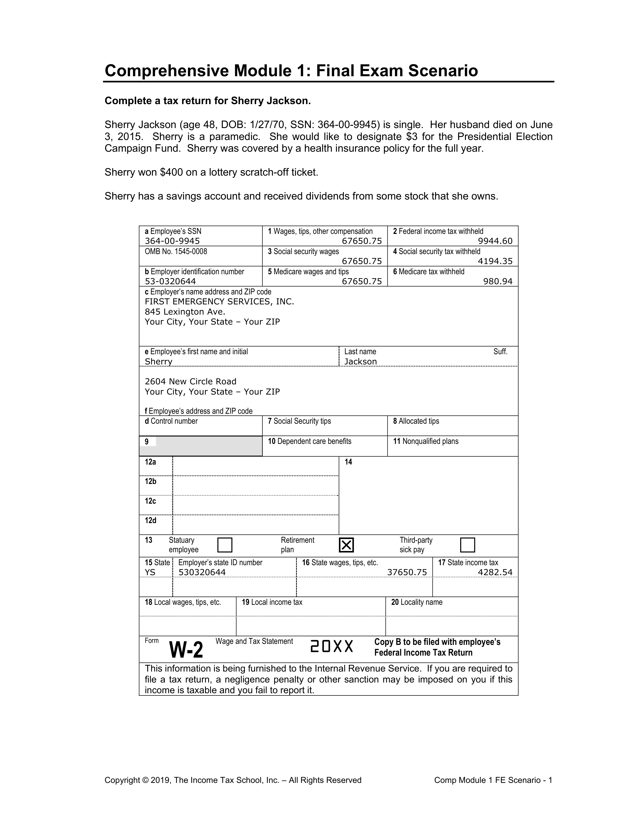 Module 1 Final Exam - Part II the income tax school.pdf_dua5498bs79_page1