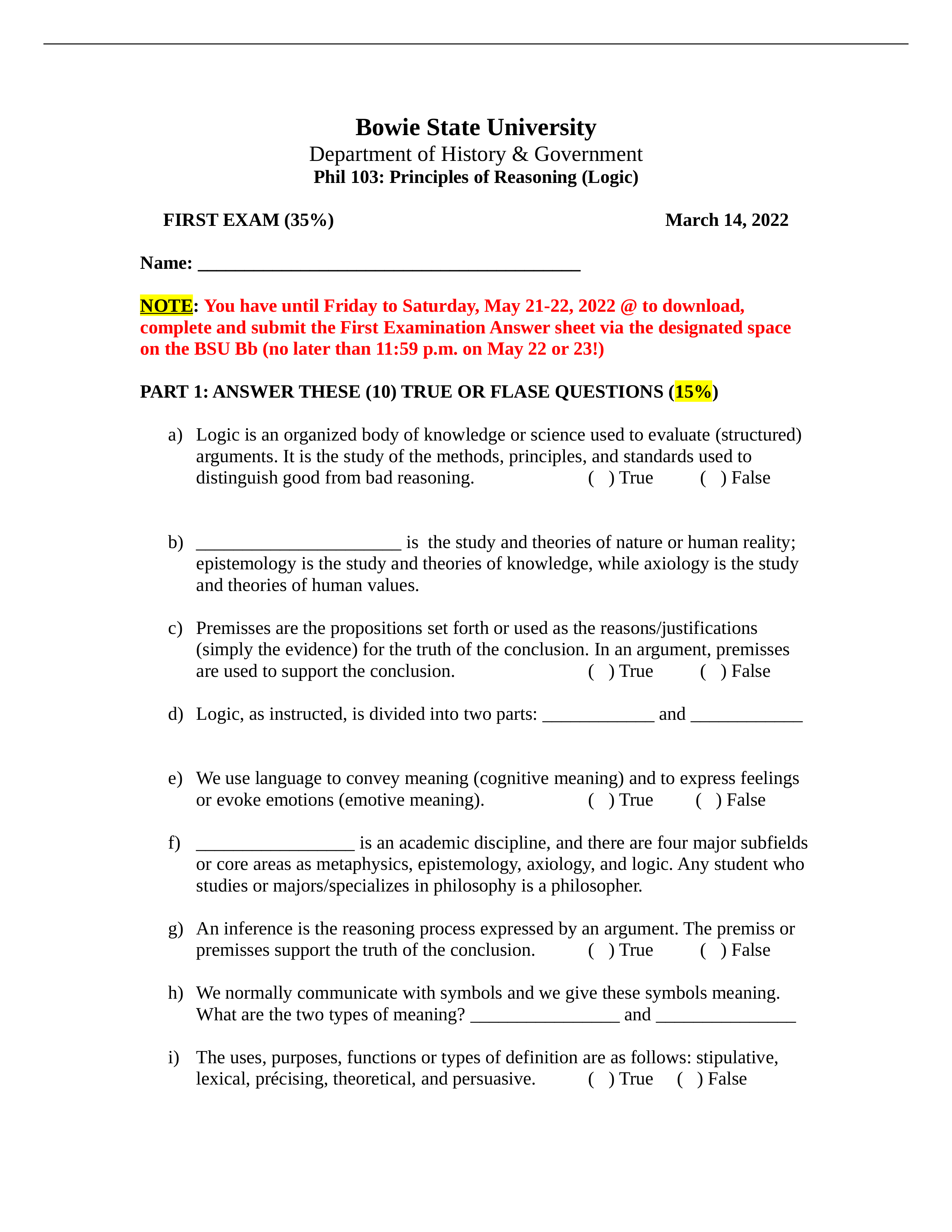 Logic (First Exam)-Principles of Reasoning for Spring 2022 (May 22, 2022) for 103-557.doc_dup3bvl3mjo_page1