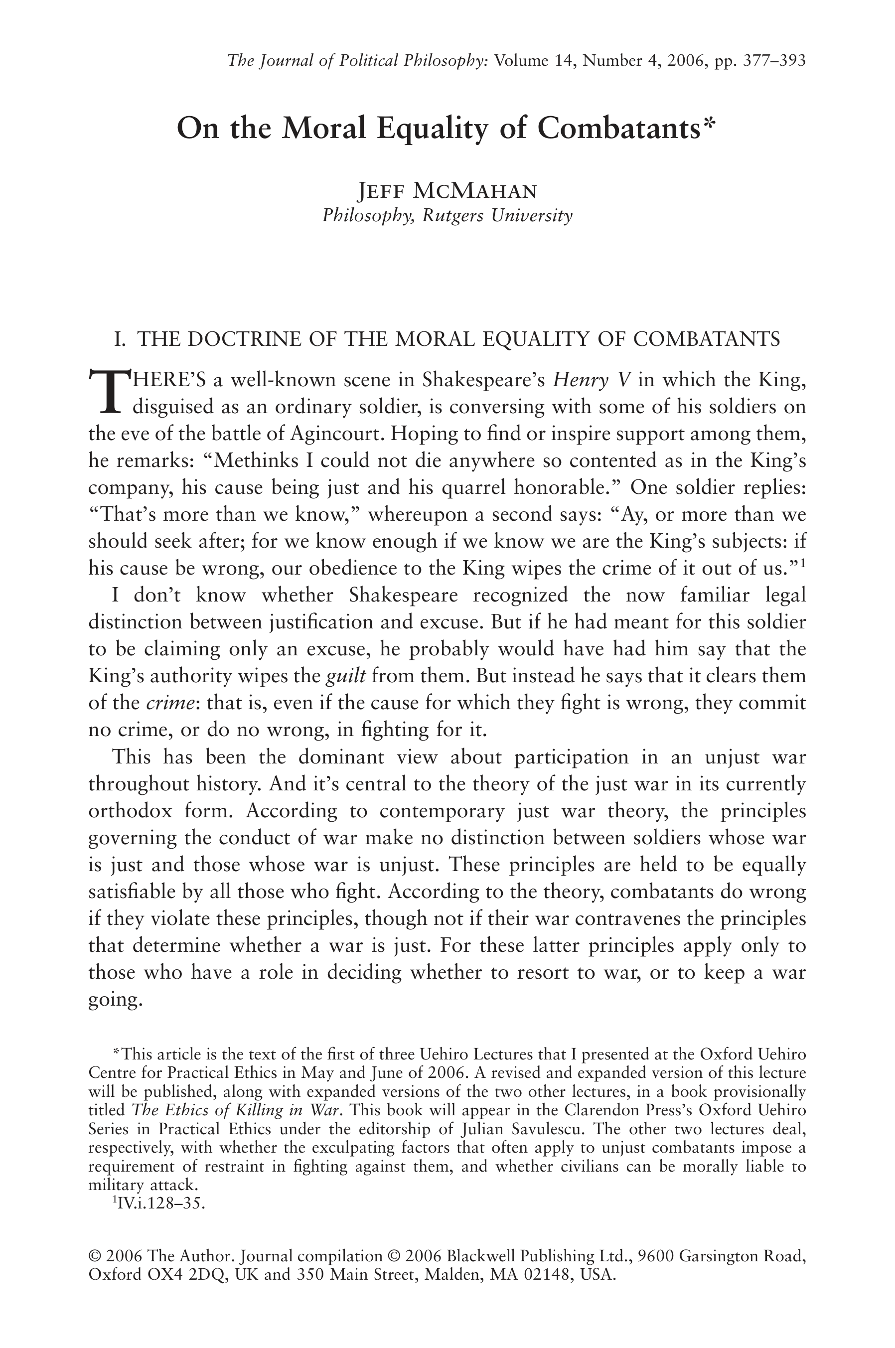 McMahan, Jeff - On the Moral Equality of Combatants.pdf_duwvy7kg9ap_page1