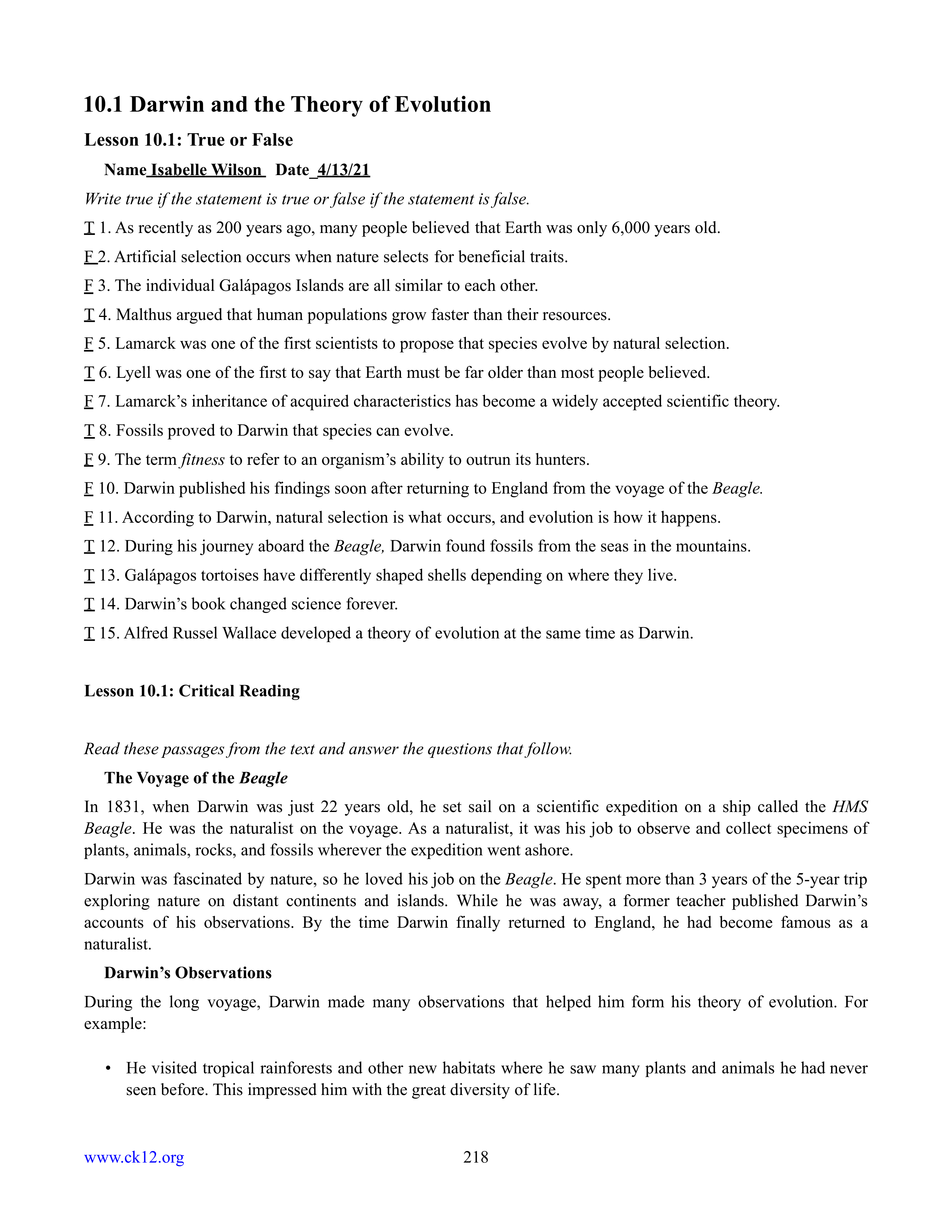 Biology 10.1 Basic Evolution Worksheet.pdf_dwf0l00bloi_page1