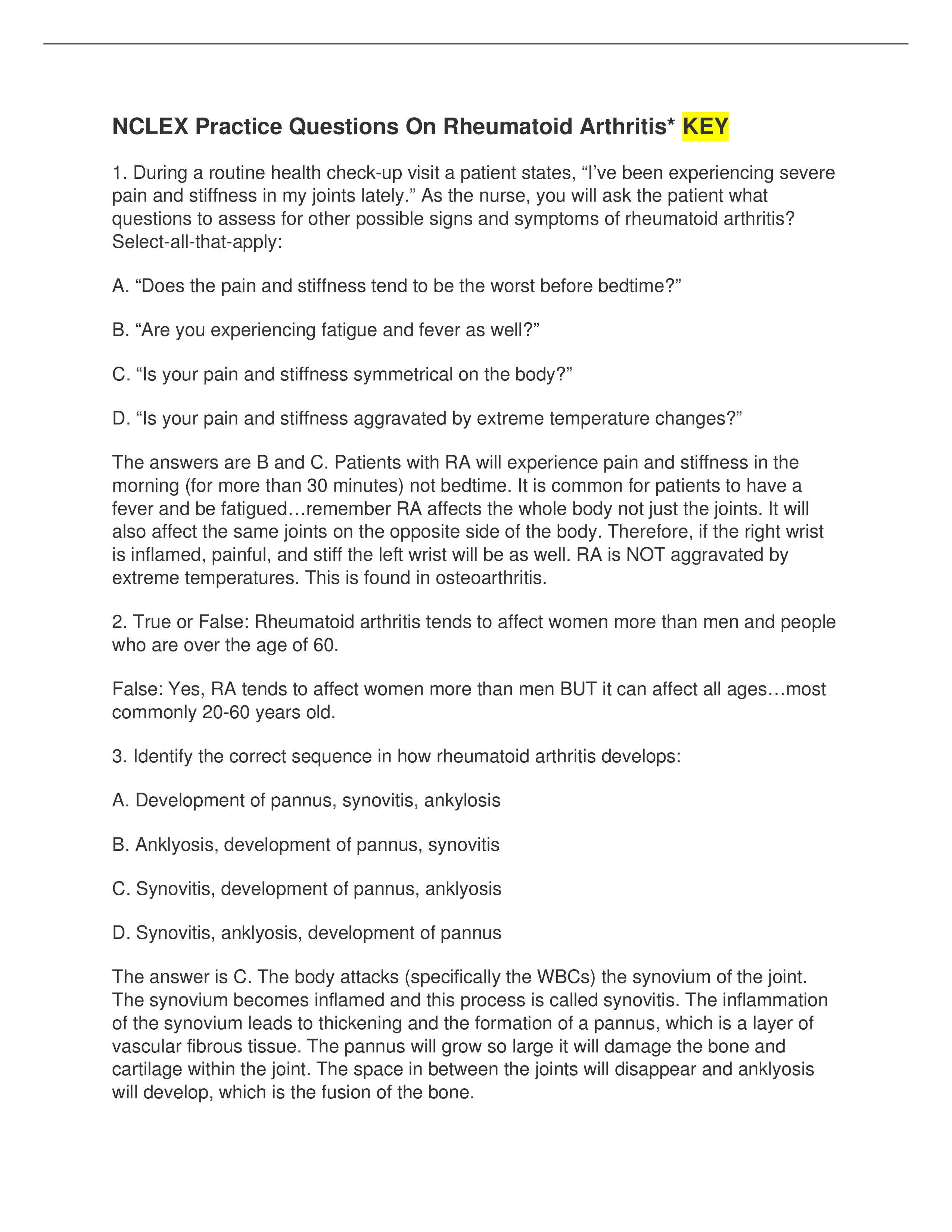 NCLEX Practice Questions On RA Key.docx_dwj80cn4e4m_page1