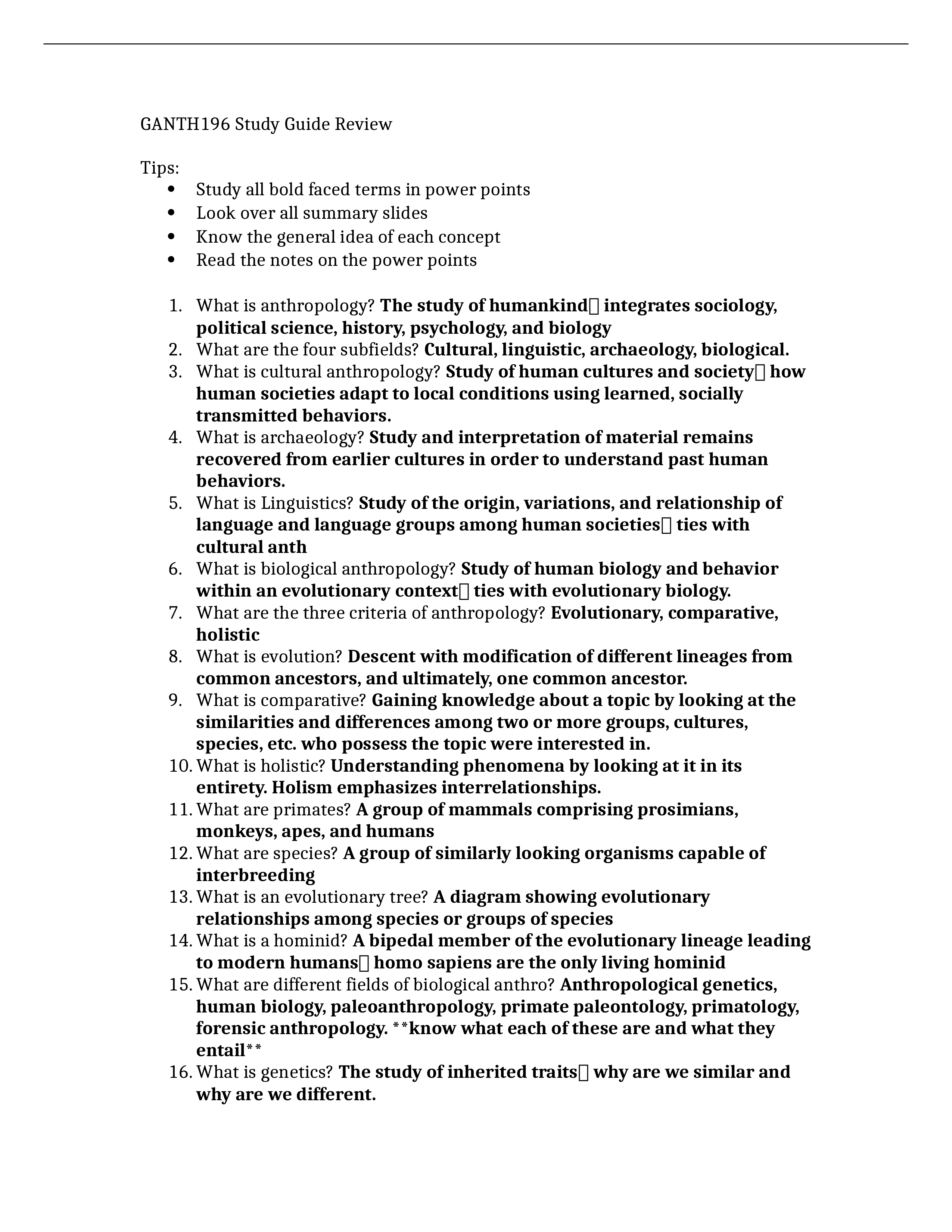 GANTH196 Study Guide Review_dwjiw5xjnde_page1