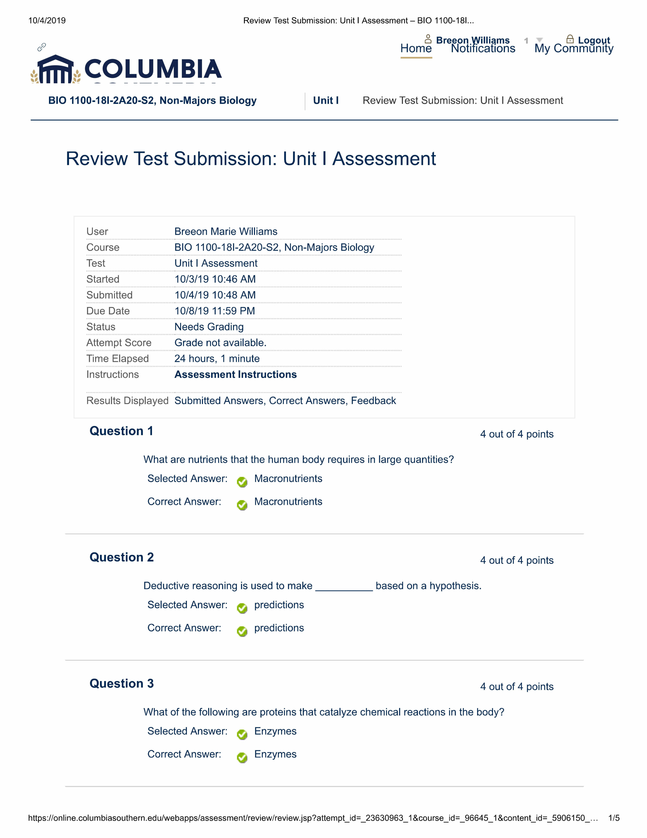 BIO 1100 - Unit 1 Assessment...pdf_dwrodbslk68_page1