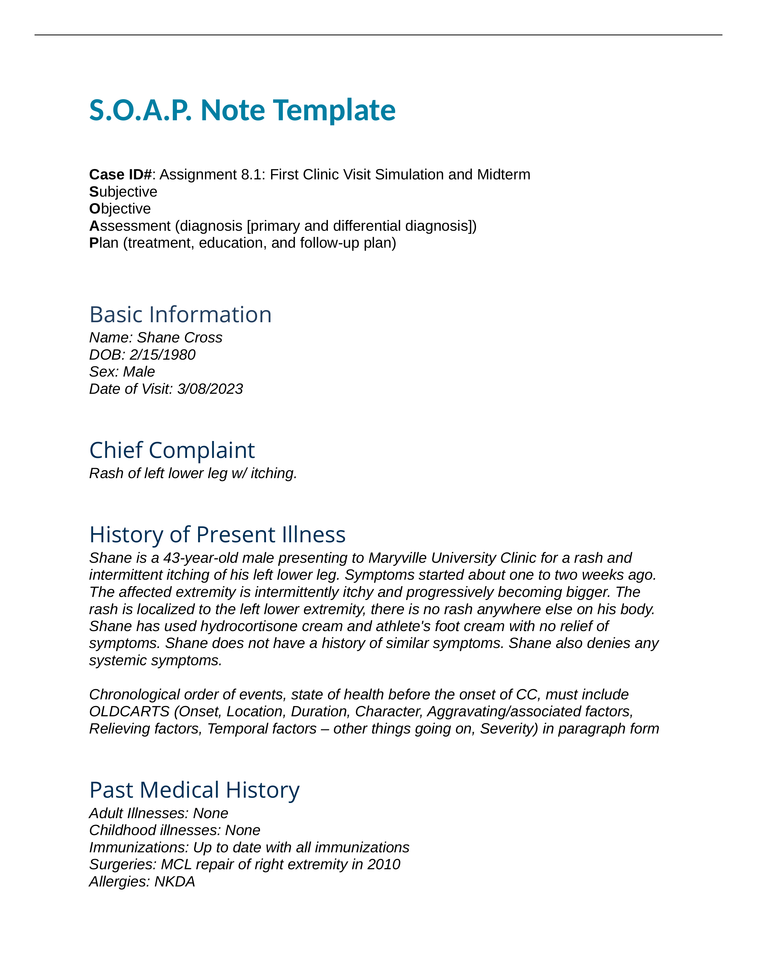 NURS 624 ASSIGNMENT 8.1 FIRST CLINIC VISIT AND SIMULATION.docx_dwsshma8idk_page1