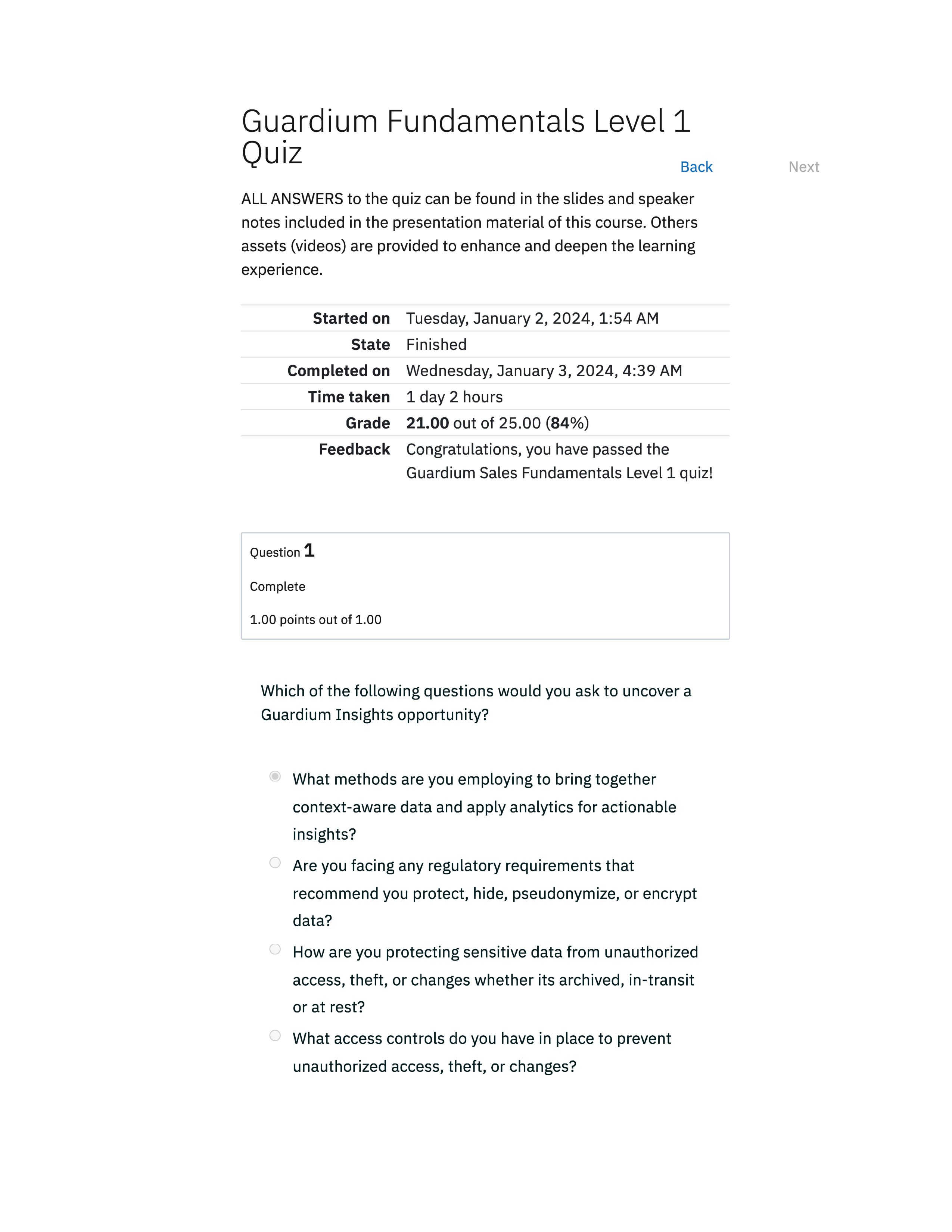 Guardium Fundamentals Level 1 Quiz_passed 21.pdf_dwvcjpjn7fl_page1