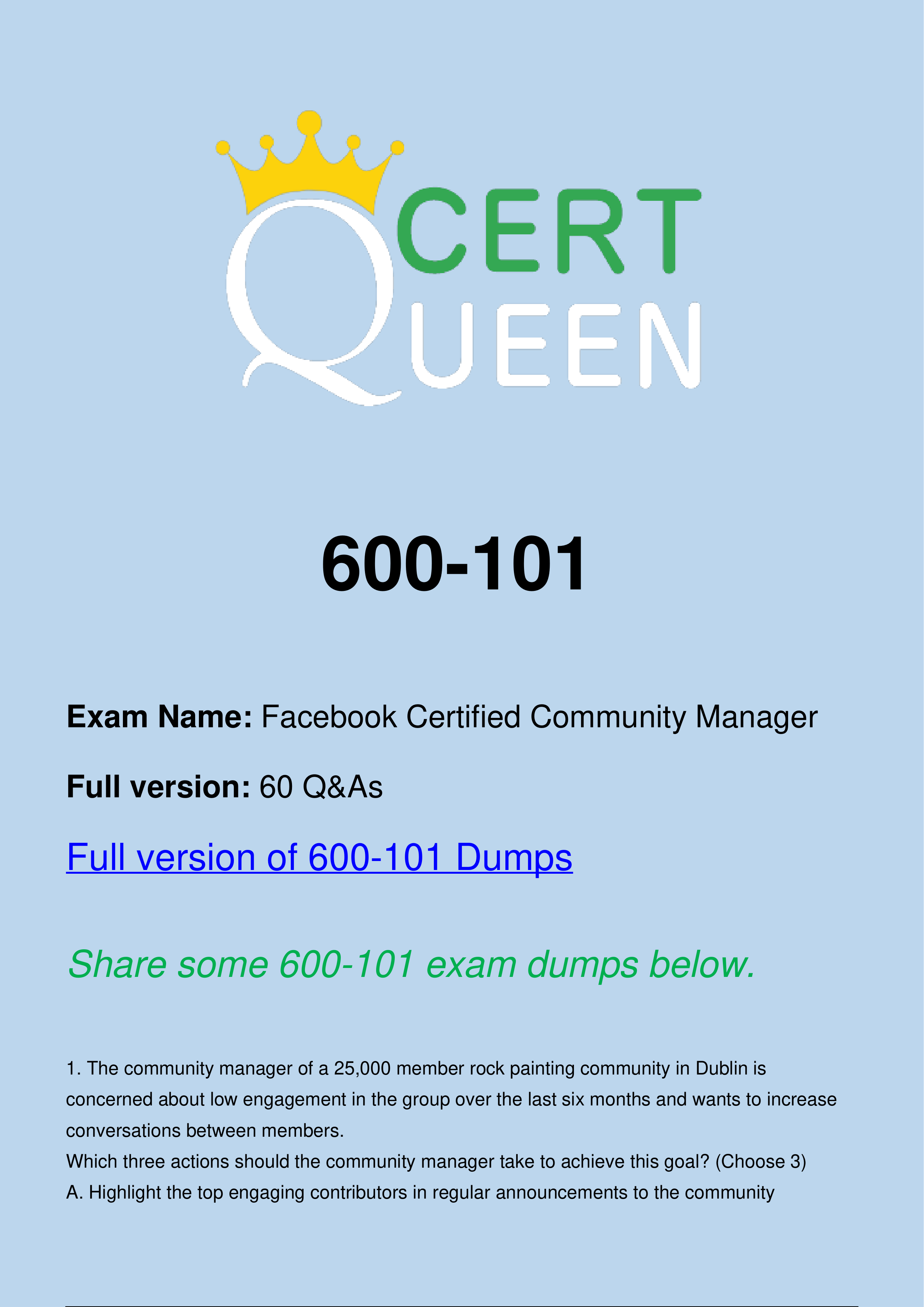 600-101 Facebook Certified Community Manager real questions.pdf_dx5oly1i4jd_page1