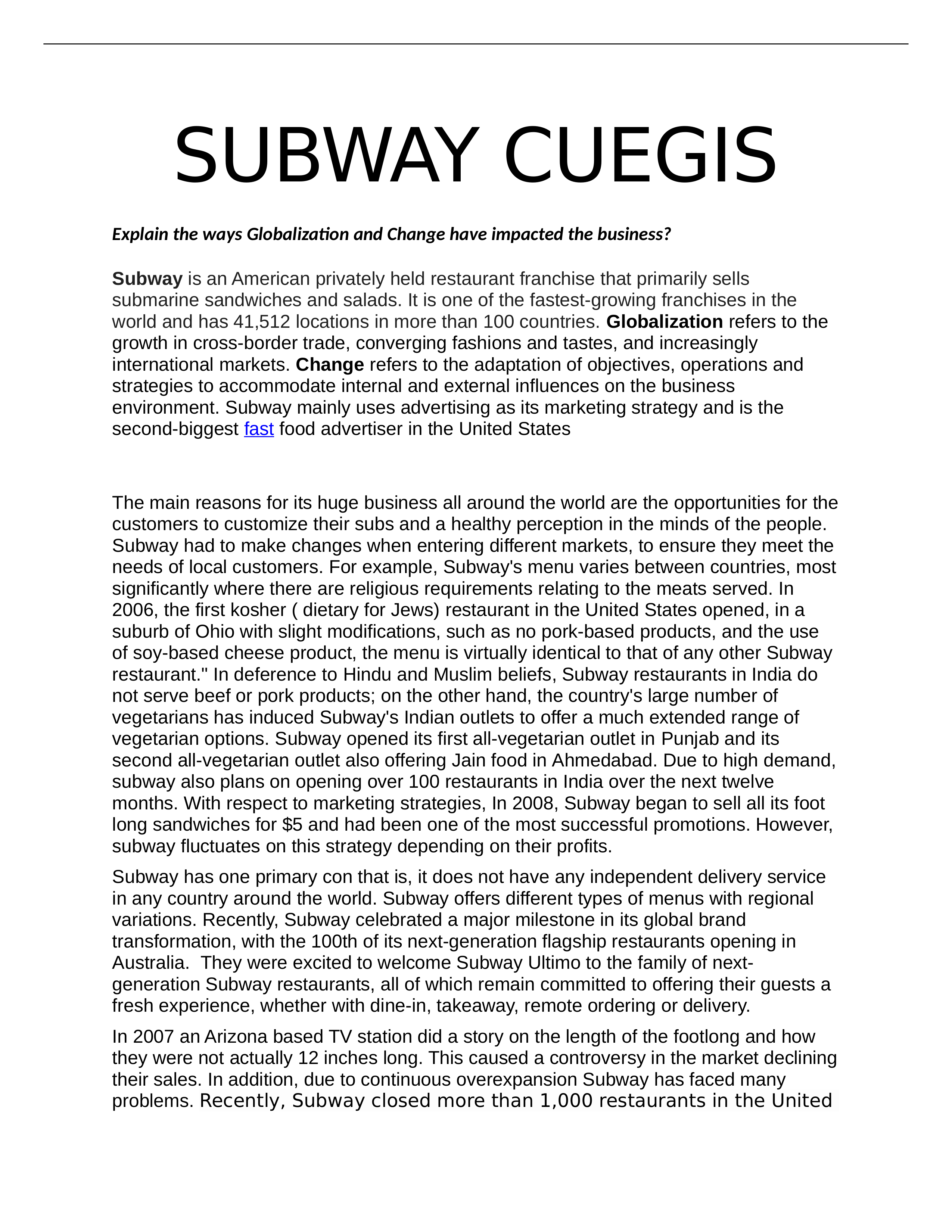 DIVYA'S SUBWAY CUEGIS GLOBALISATION & CHANGE.docx_dxakzqbcz3n_page1