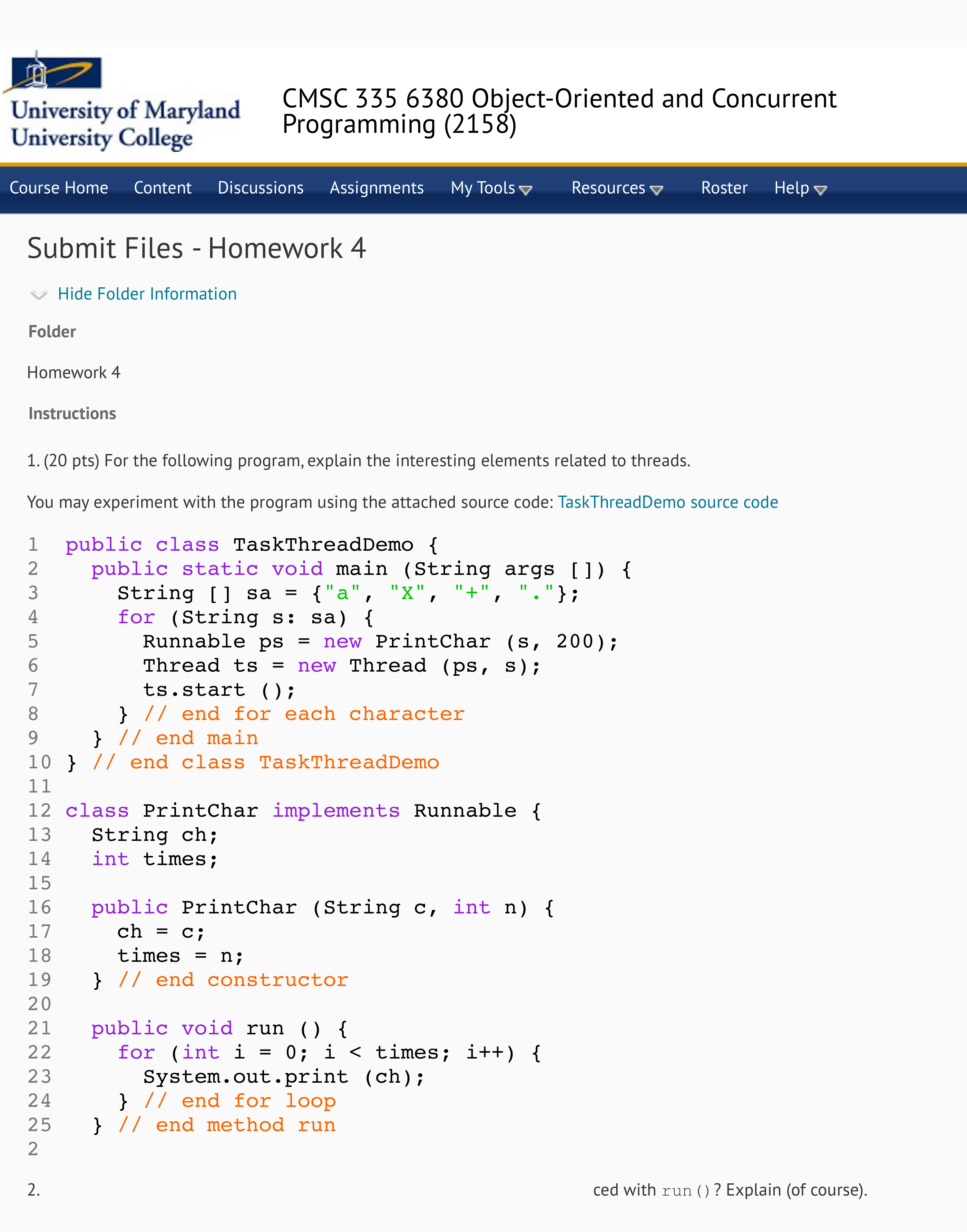 CMSC 335 6380 Object-Oriented and Concurrent Programming (2158) - UMUC L_dxovh32qp4b_page1