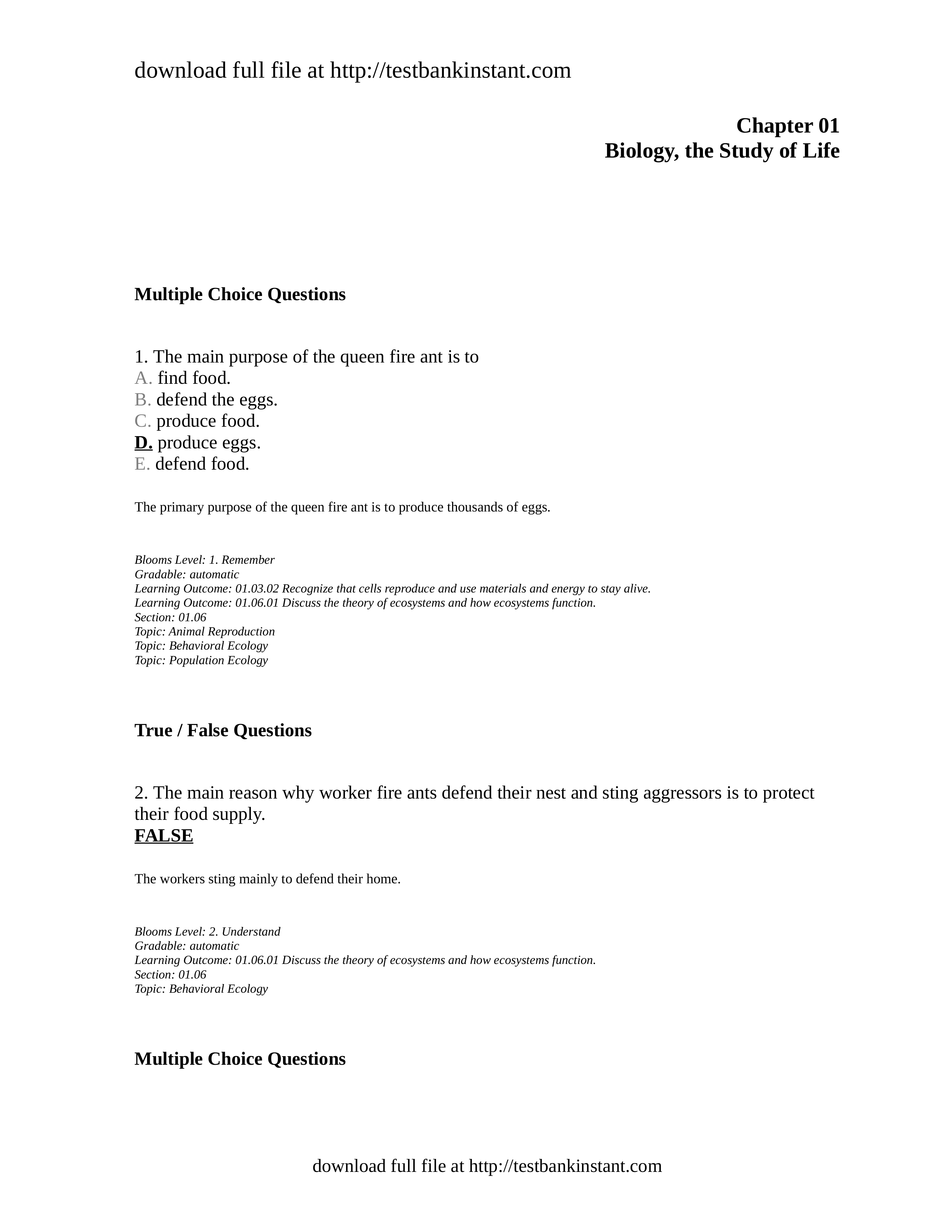 Test Bank for Concepts of Biology, 3rd Edition Sylvia Mader_dykh915cbqo_page1