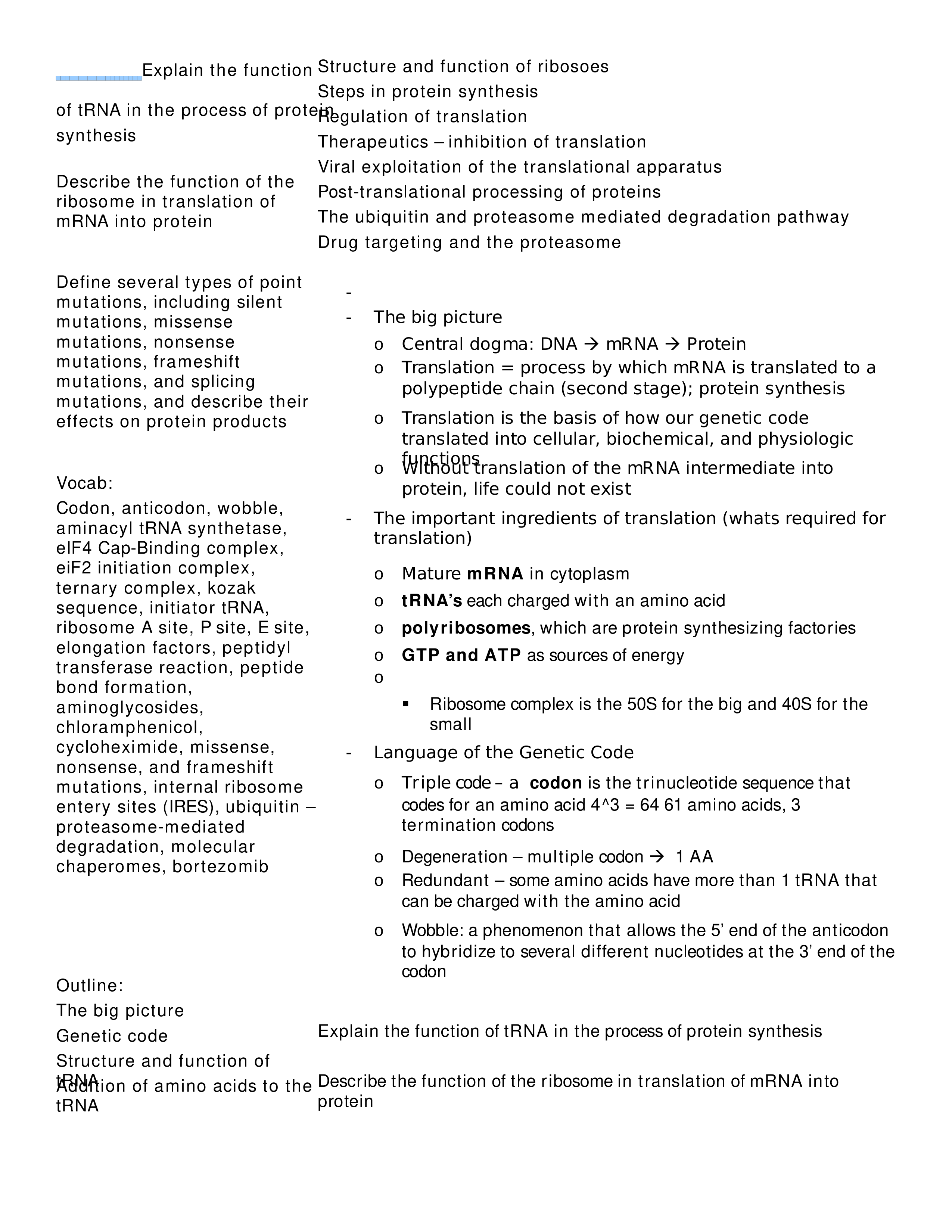 Lecture 12 Protein Synthesis, Modification, and Degradation_dyz3j2jjwh4_page1