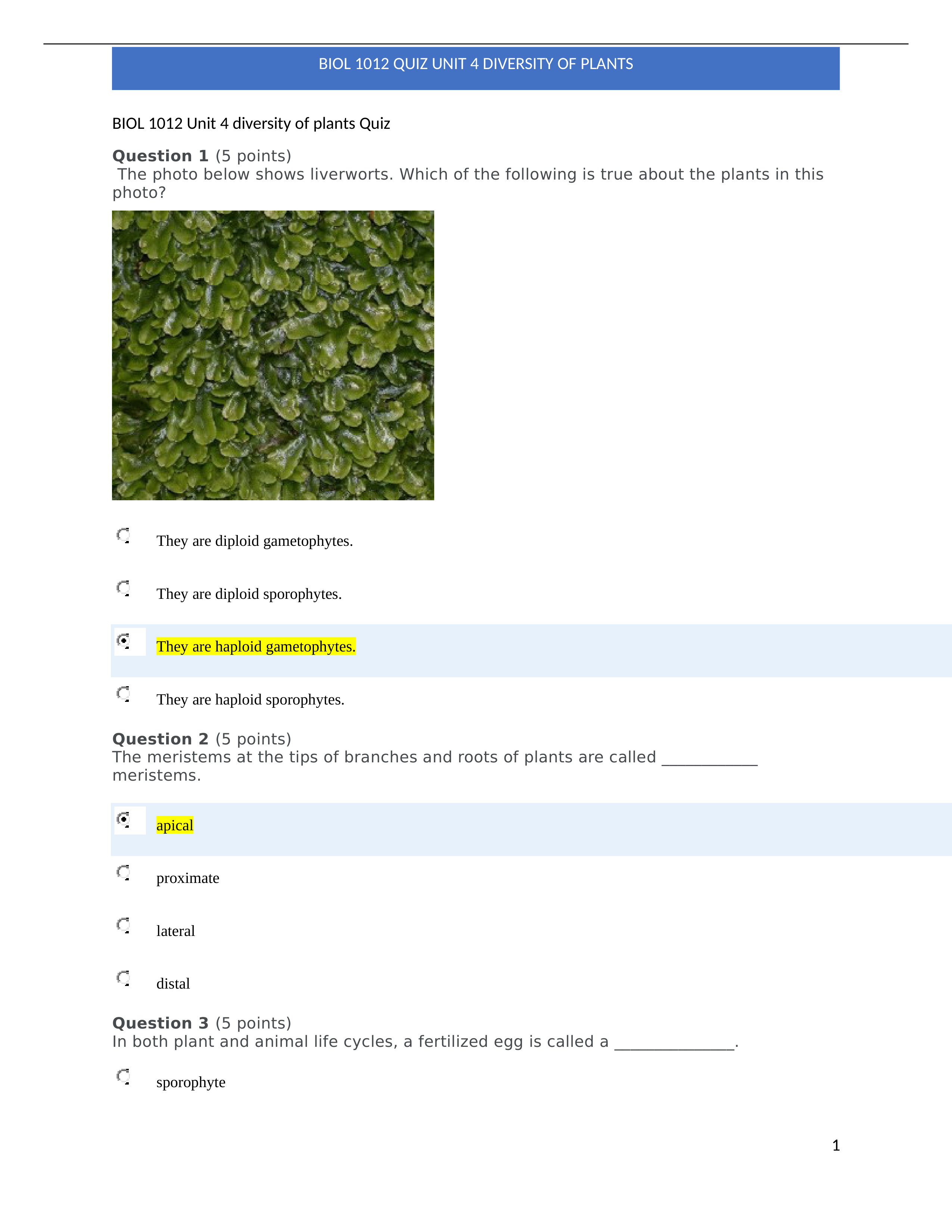 BIOL 1012 Unit 4 diversity of plants Quiz.docx_dzi9glsgjex_page1