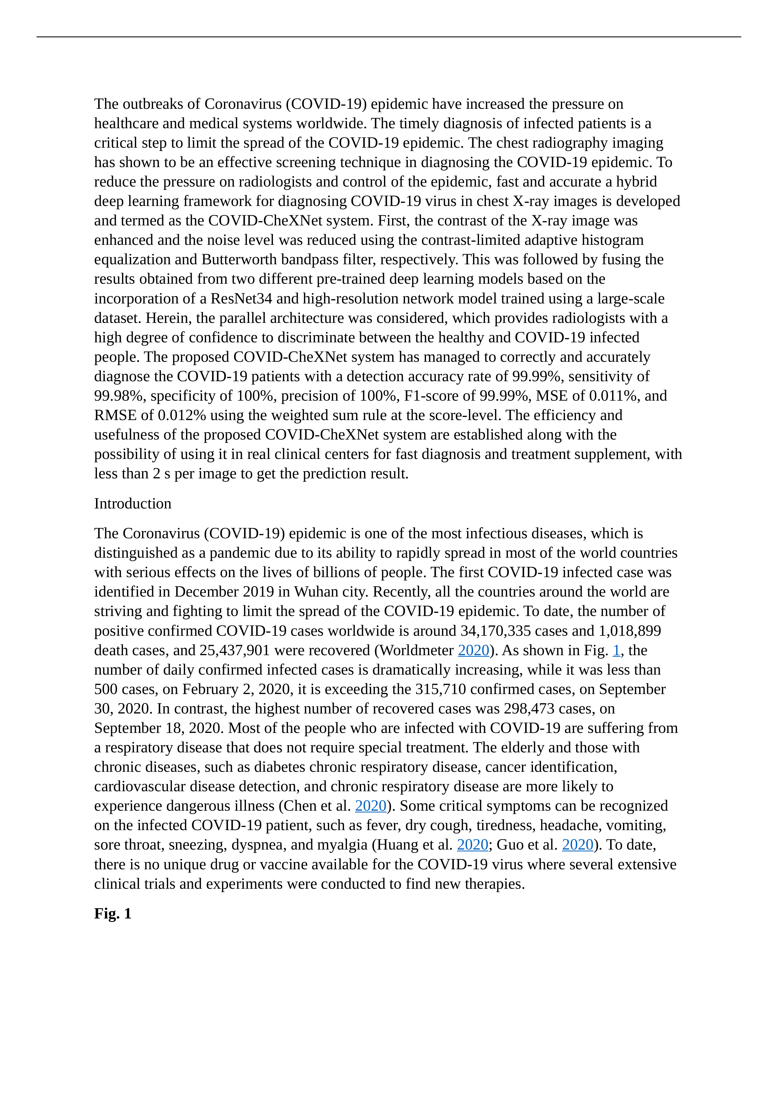 COVIDCheXNet hybrid deep learning framework for identifying COVID19 virus in chest Xrays images.docx_dzkavq0tsk6_page1