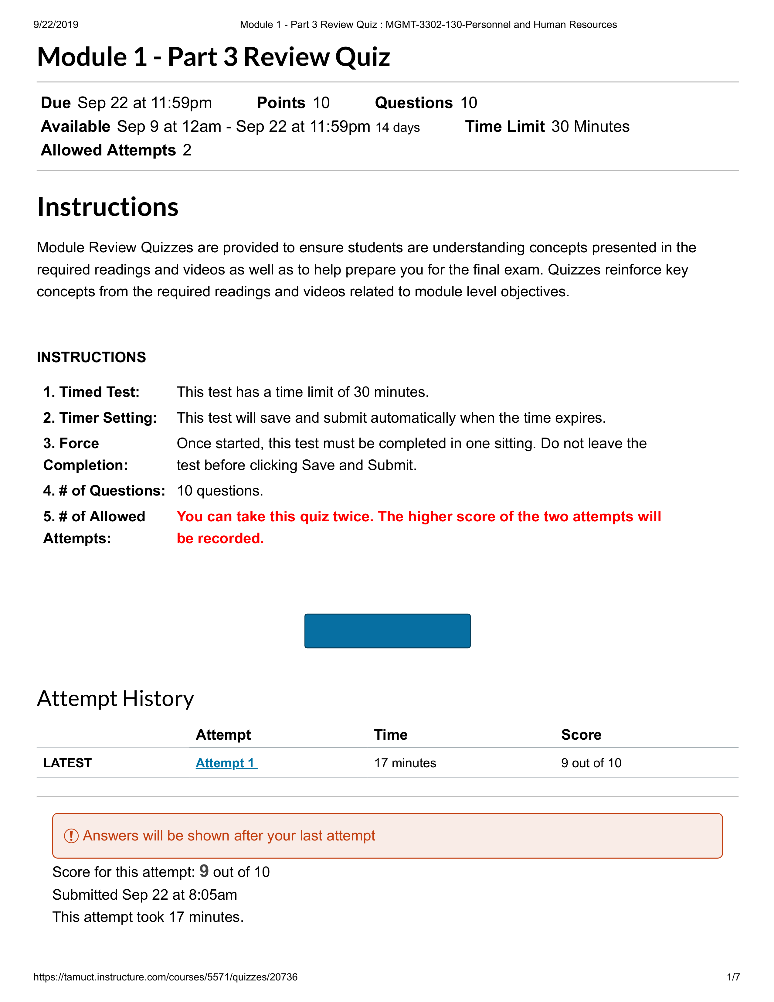 Module 1 - Part 3 Review Quiz _ MGMT-3302-130-Personnel and Human Resources.pdf_dzpprv33lm1_page1