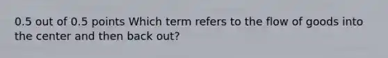 0.5 out of 0.5 points Which term refers to the flow of goods into the center and then back out?