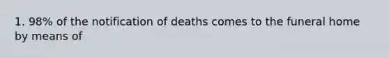 1. 98% of the notification of deaths comes to the funeral home by means of