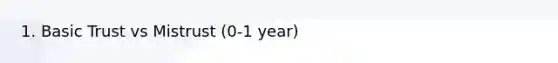 1. Basic Trust vs Mistrust (0-1 year)