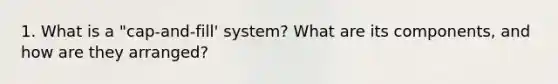 1. What is a "cap-and-fill' system? What are its components, and how are they arranged?