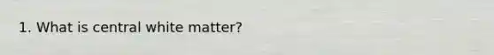 1. What is central white matter?