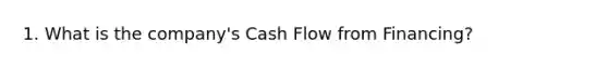 1. What is the company's Cash Flow from Financing?