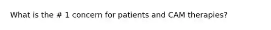 What is the # 1 concern for patients and CAM therapies?