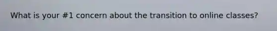 What is your #1 concern about the transition to online classes?